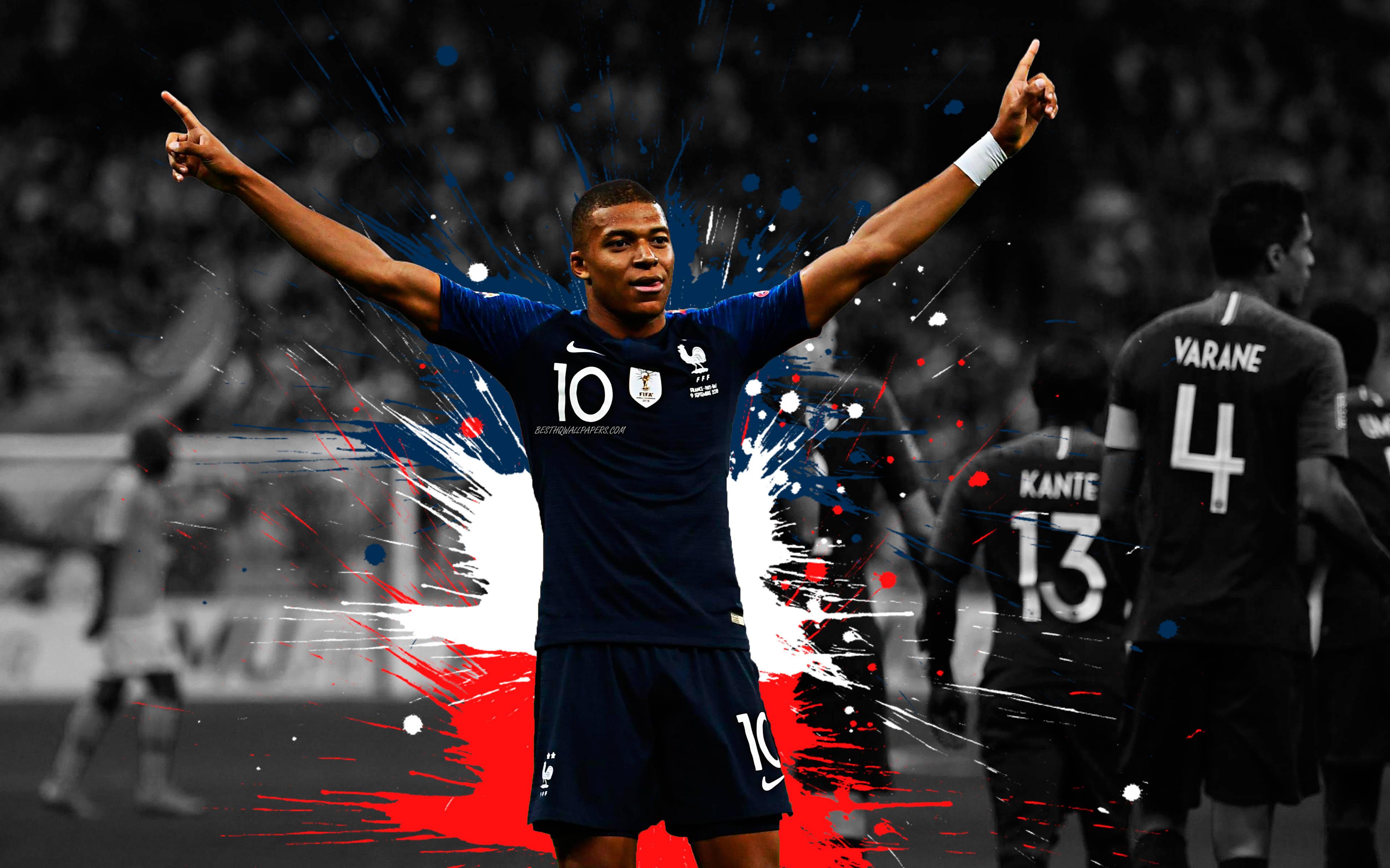Kylian Mbappe Winning Pose — 3840x2400 wallpaper