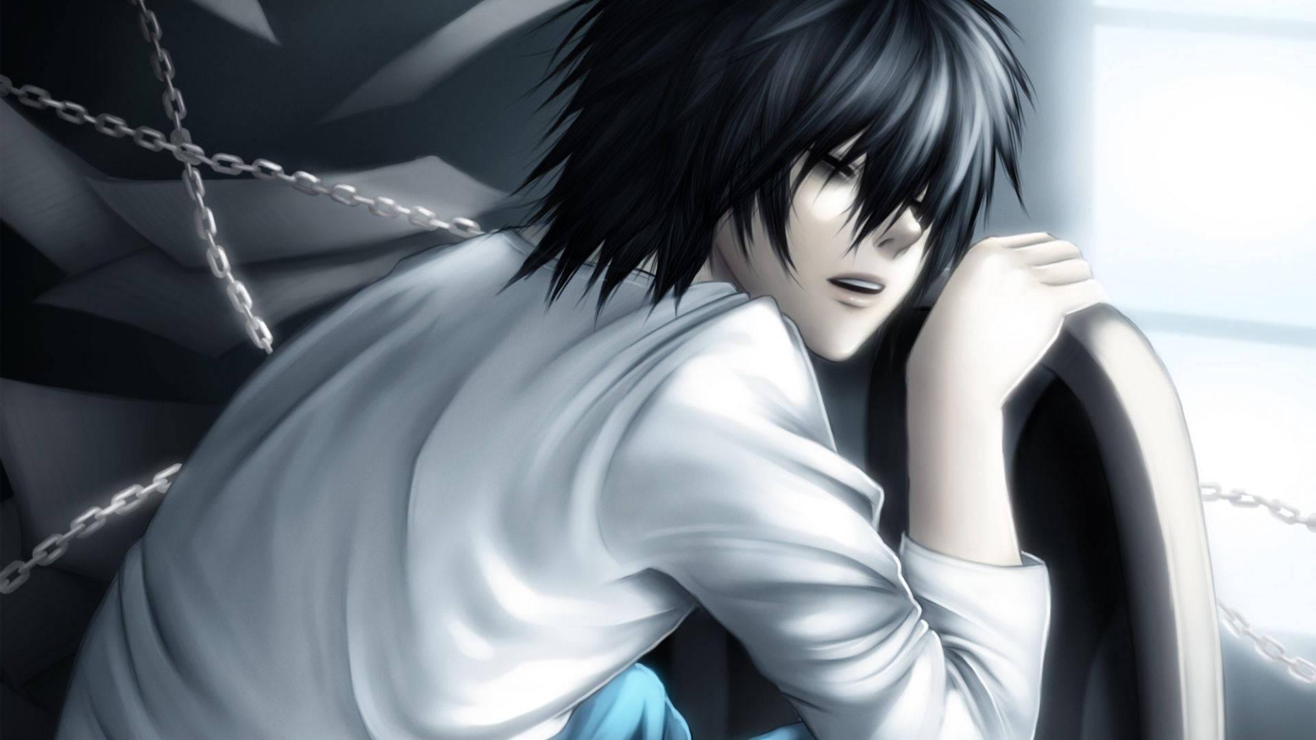 L Lawliet asleep in peaceful solitude — 1920x1080 wallpaper