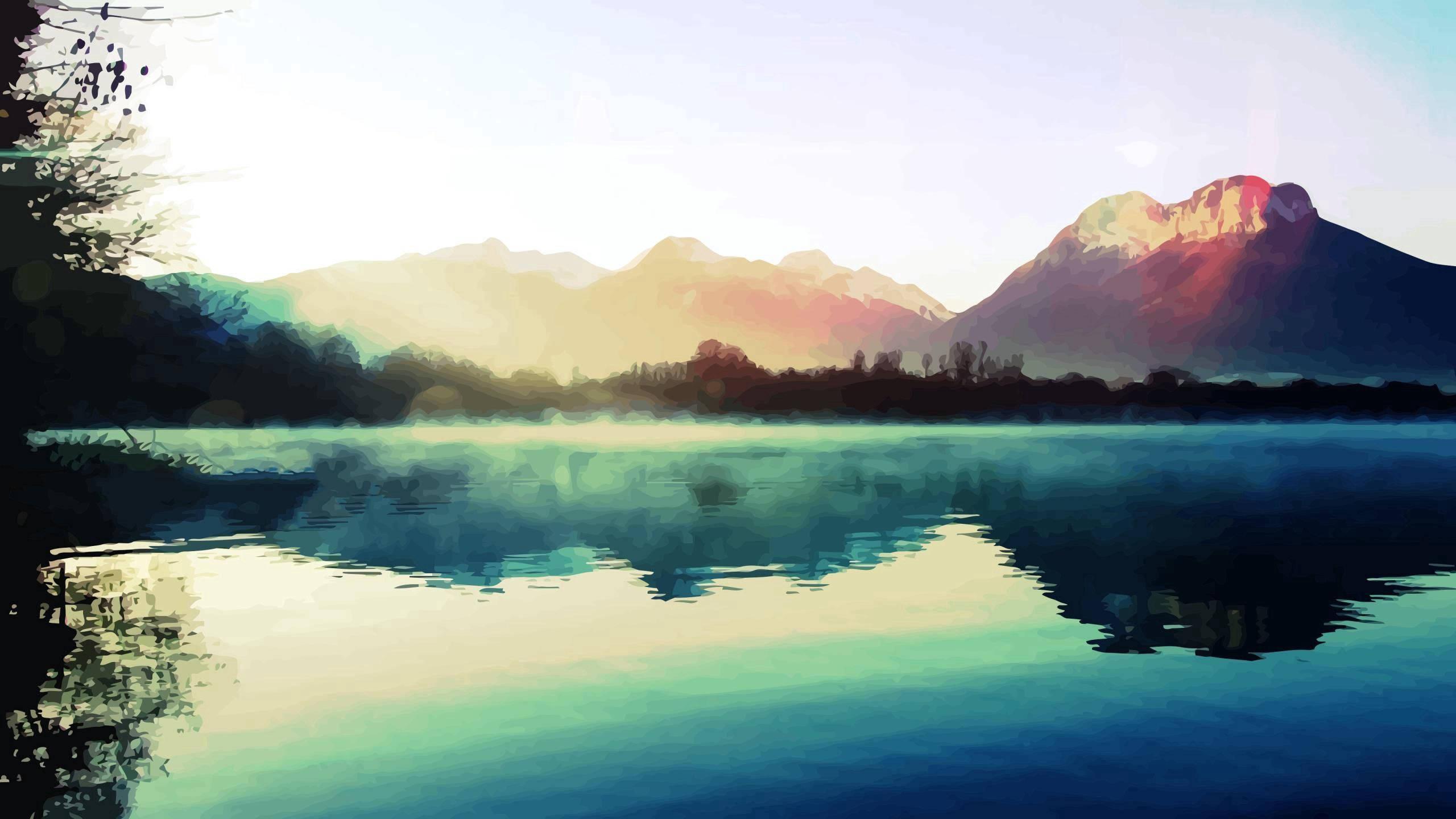 Lake And Mountains Nature — 2560x1440 wallpaper