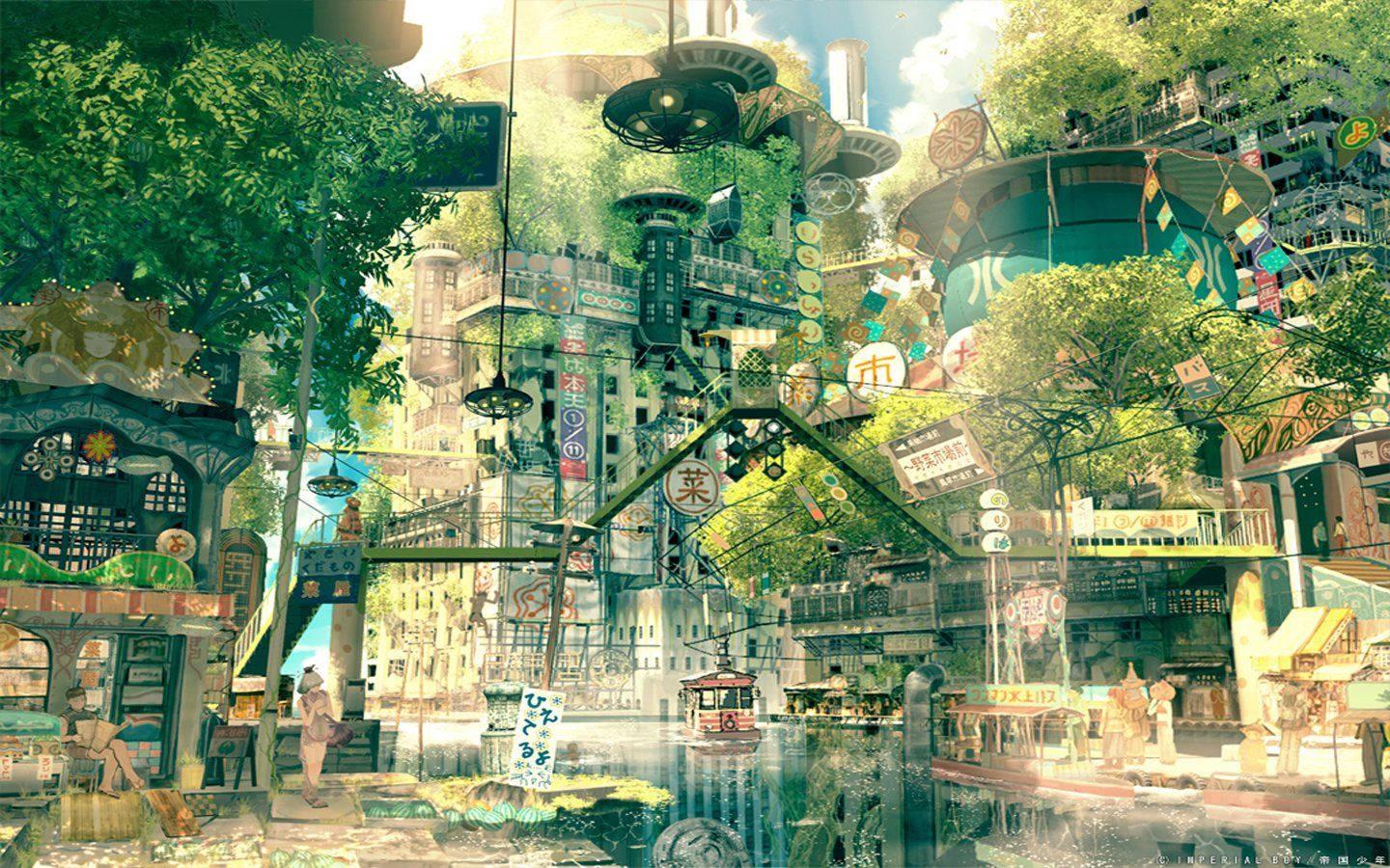 Leaf Village Anime Scenery — 1440x900 wallpaper