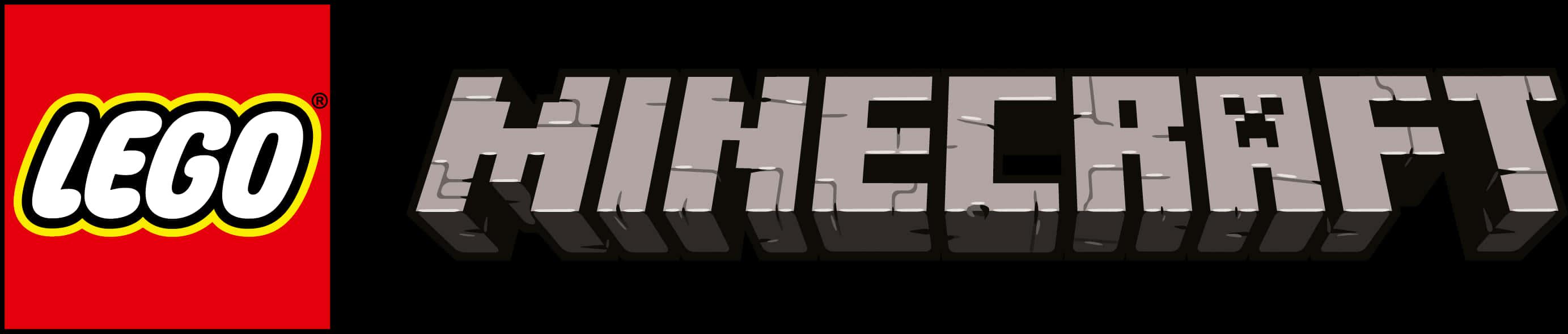 Lego_ Minecraft_ Logo_ Black_ Background — 2766x591 wallpaper