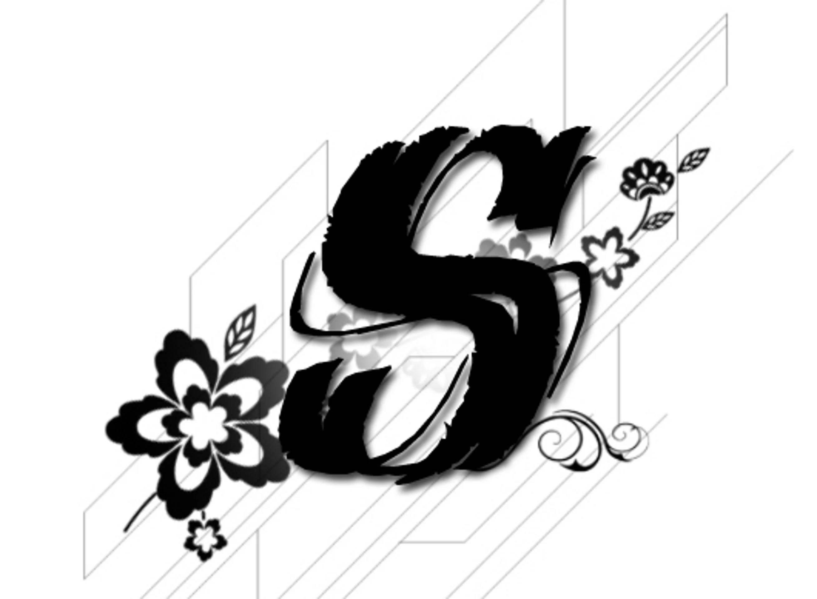 Letter S In Floral White — 2616x1920 wallpaper