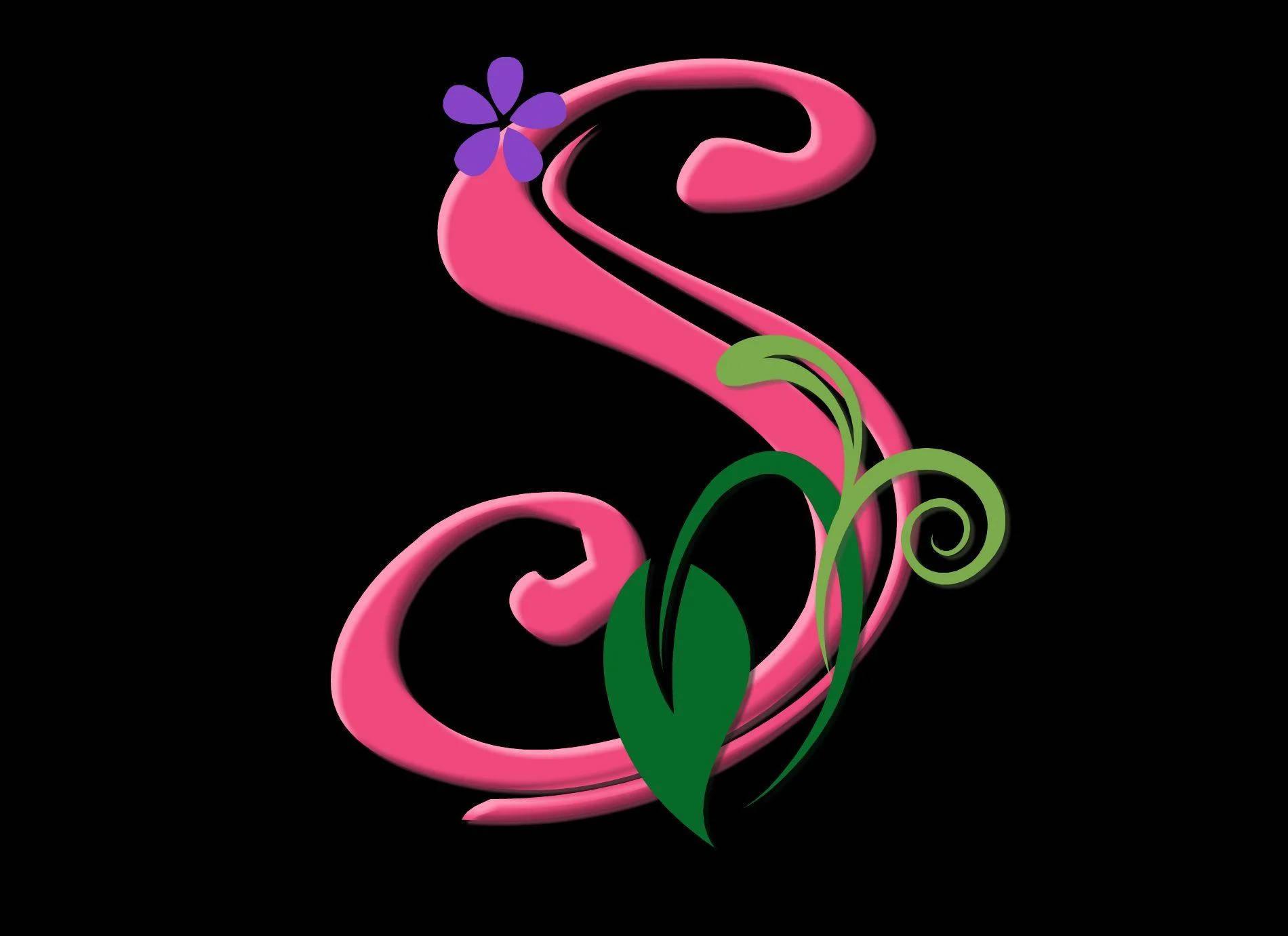 Letter S With Flower And Leaf — 1900x1381 wallpaper
