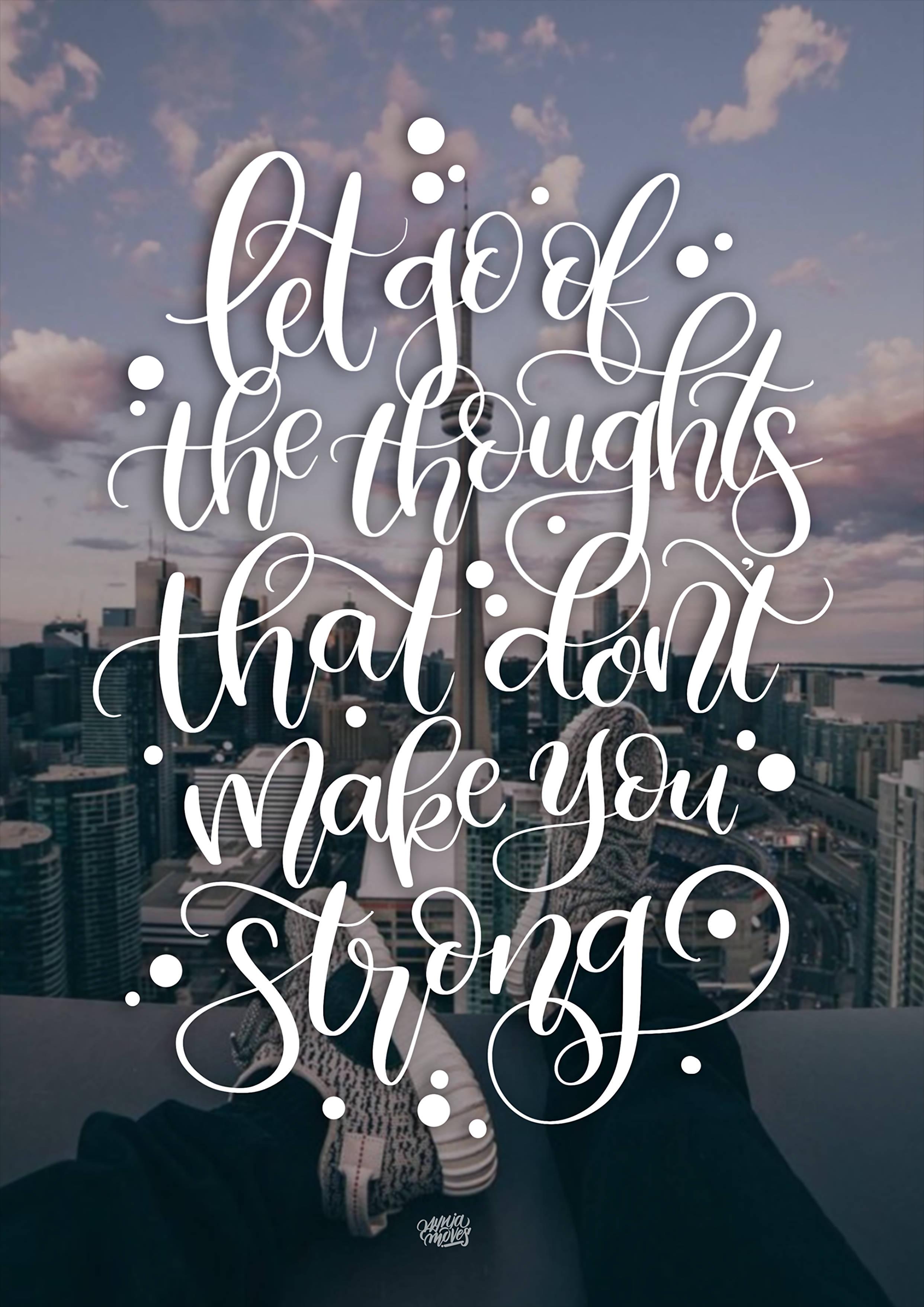Letting Go Motivational Quote Lettering — 2484x3514 wallpaper