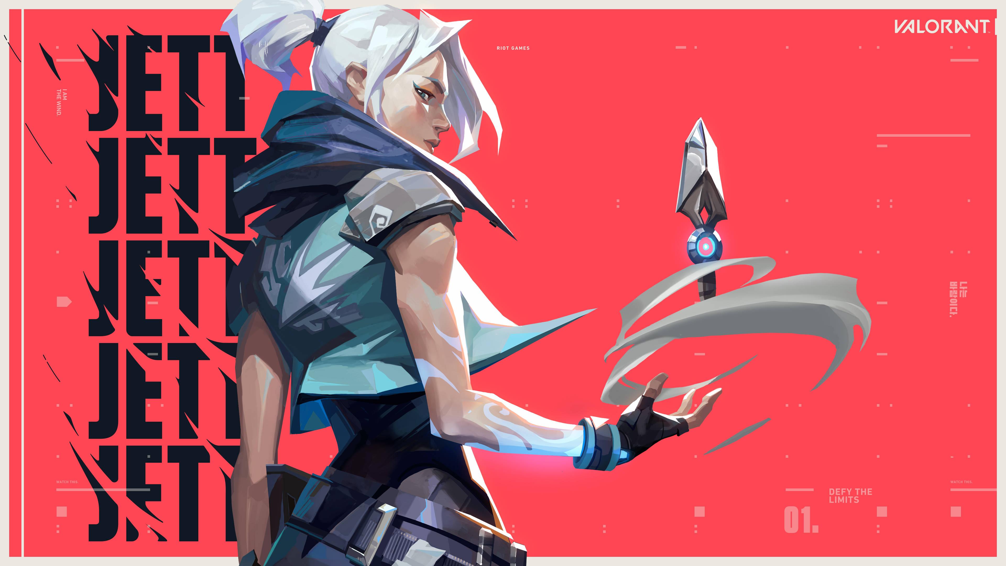 Level up your skills with Jett in Valorant — 3840x2160 wallpaper