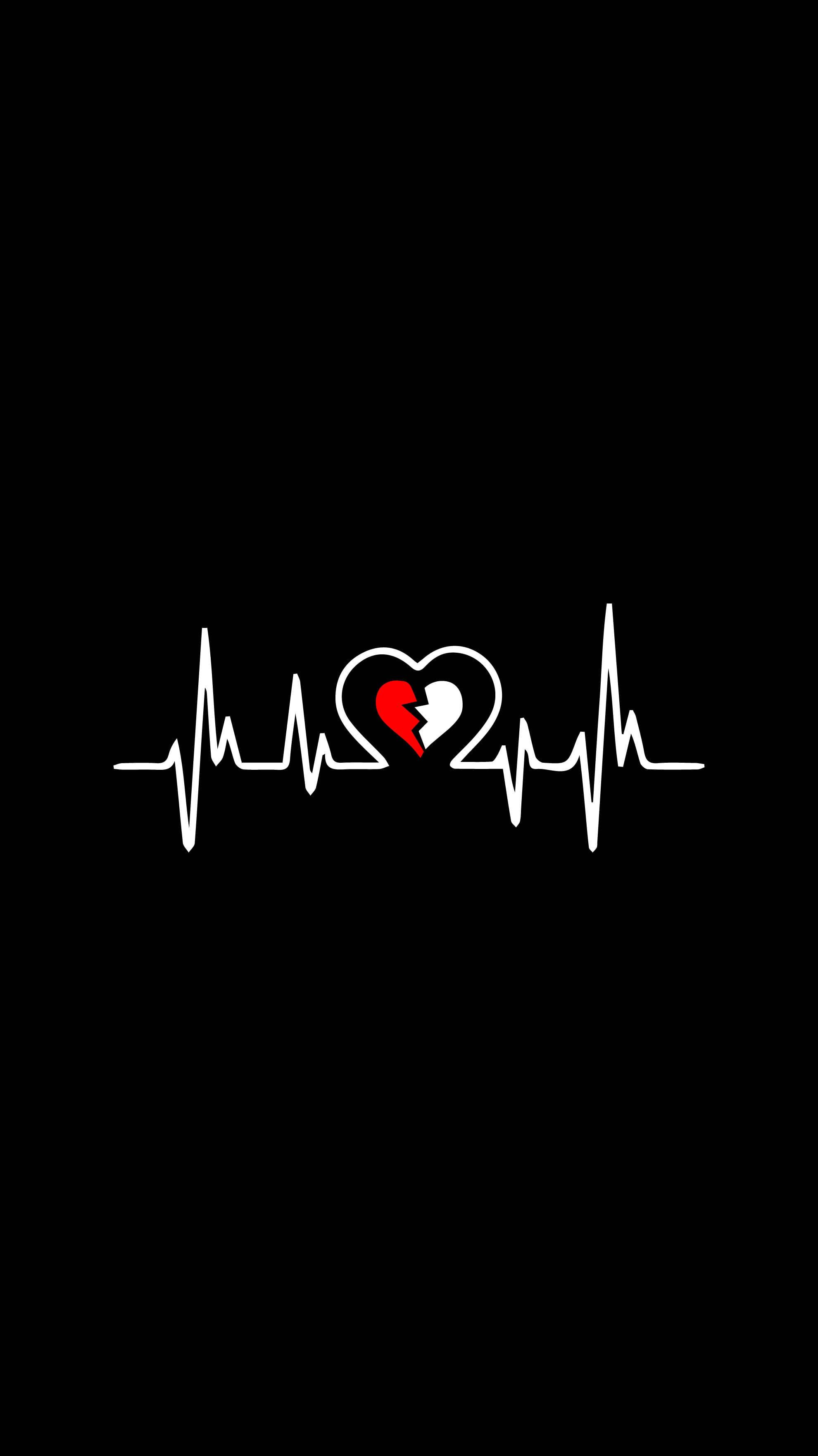 Lifeline Around Broken Heart Black — 1980x3520 wallpaper