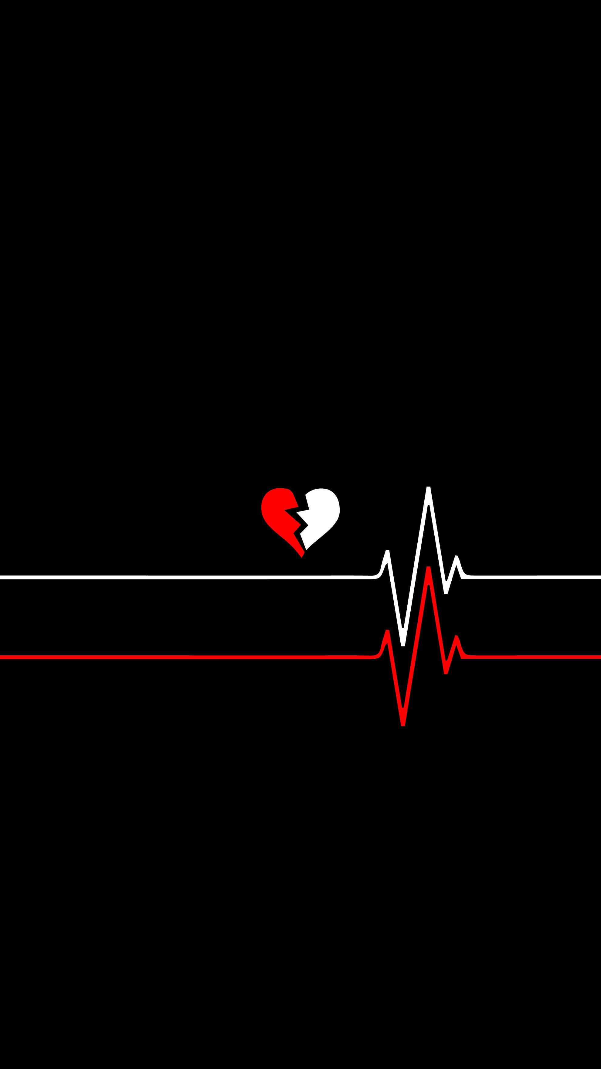 Lifeline Broken Heart Black — 1980x3520 wallpaper