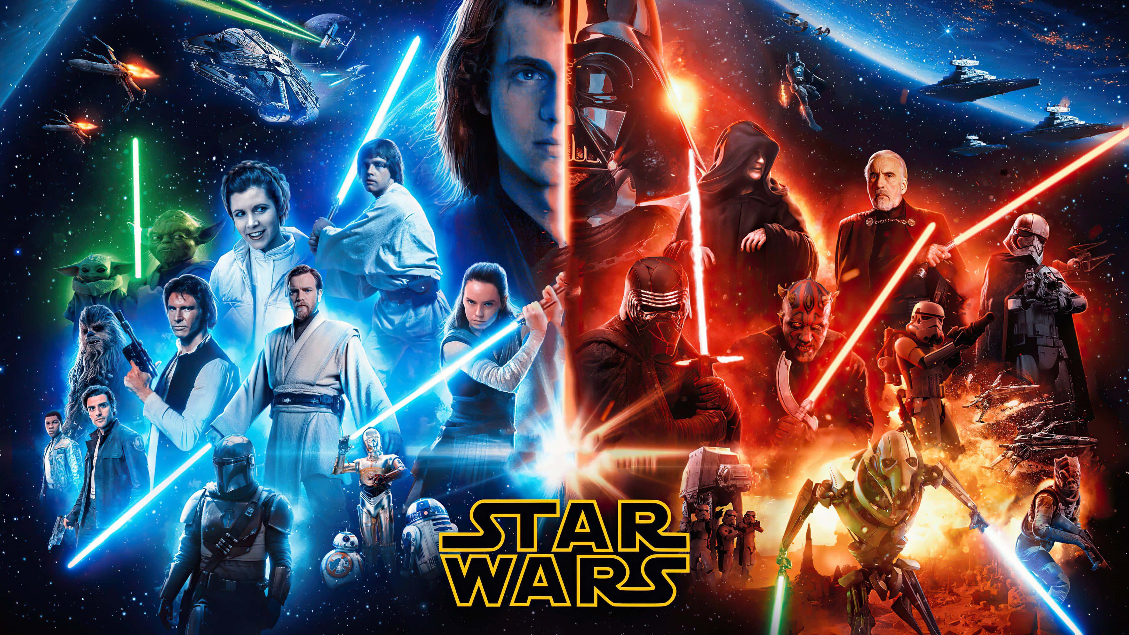 Lys og mørk kraft star wars baggrund