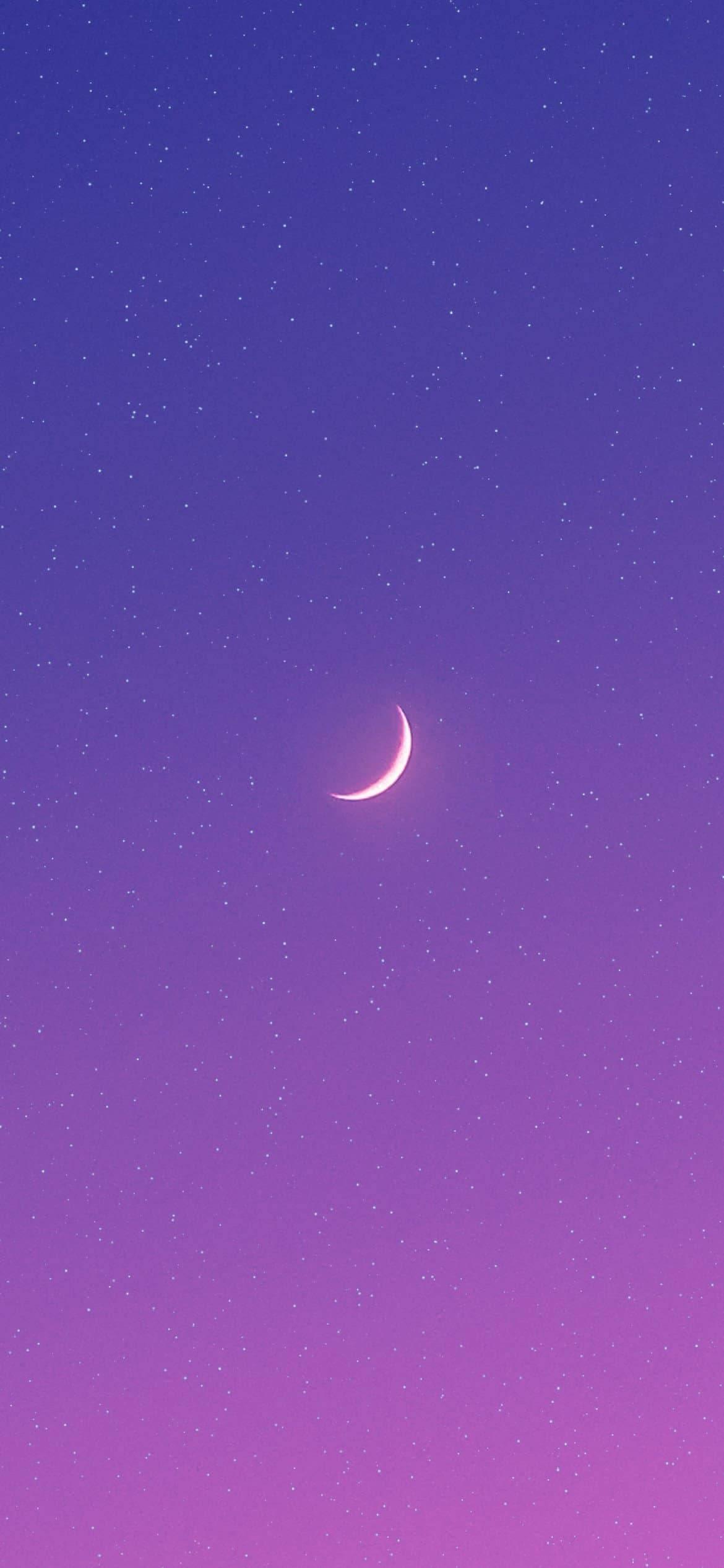 Light Purple Aesthetic Crescent Moon — 1170x2532 wallpaper