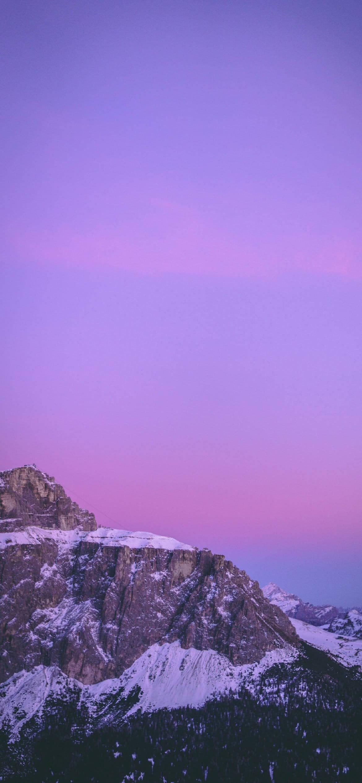 Light Purple Aesthetic Mountain Peak — 1170x2532 wallpaper