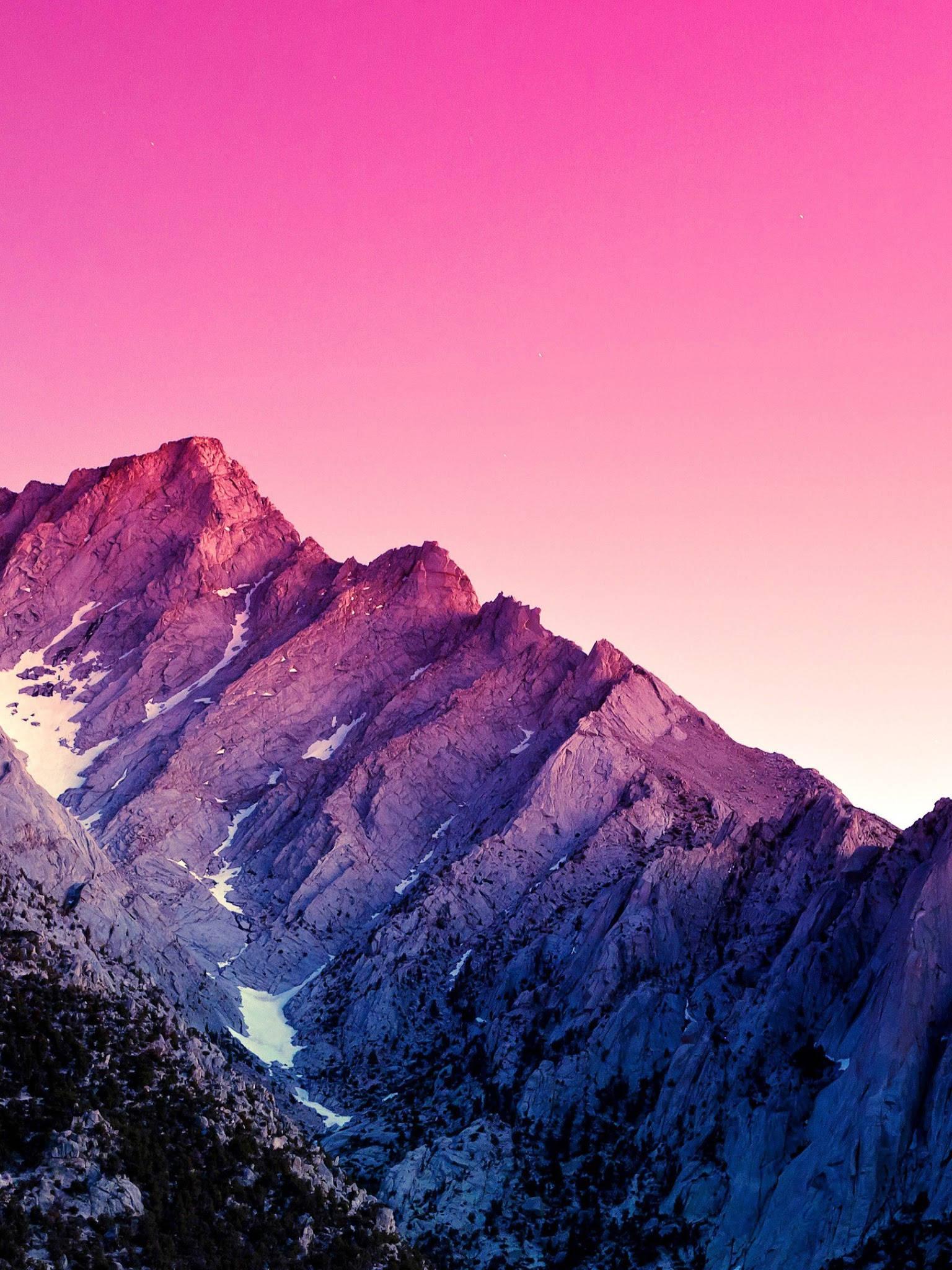 Light Purple Aesthetic Mountains — 1536x2048 wallpaper