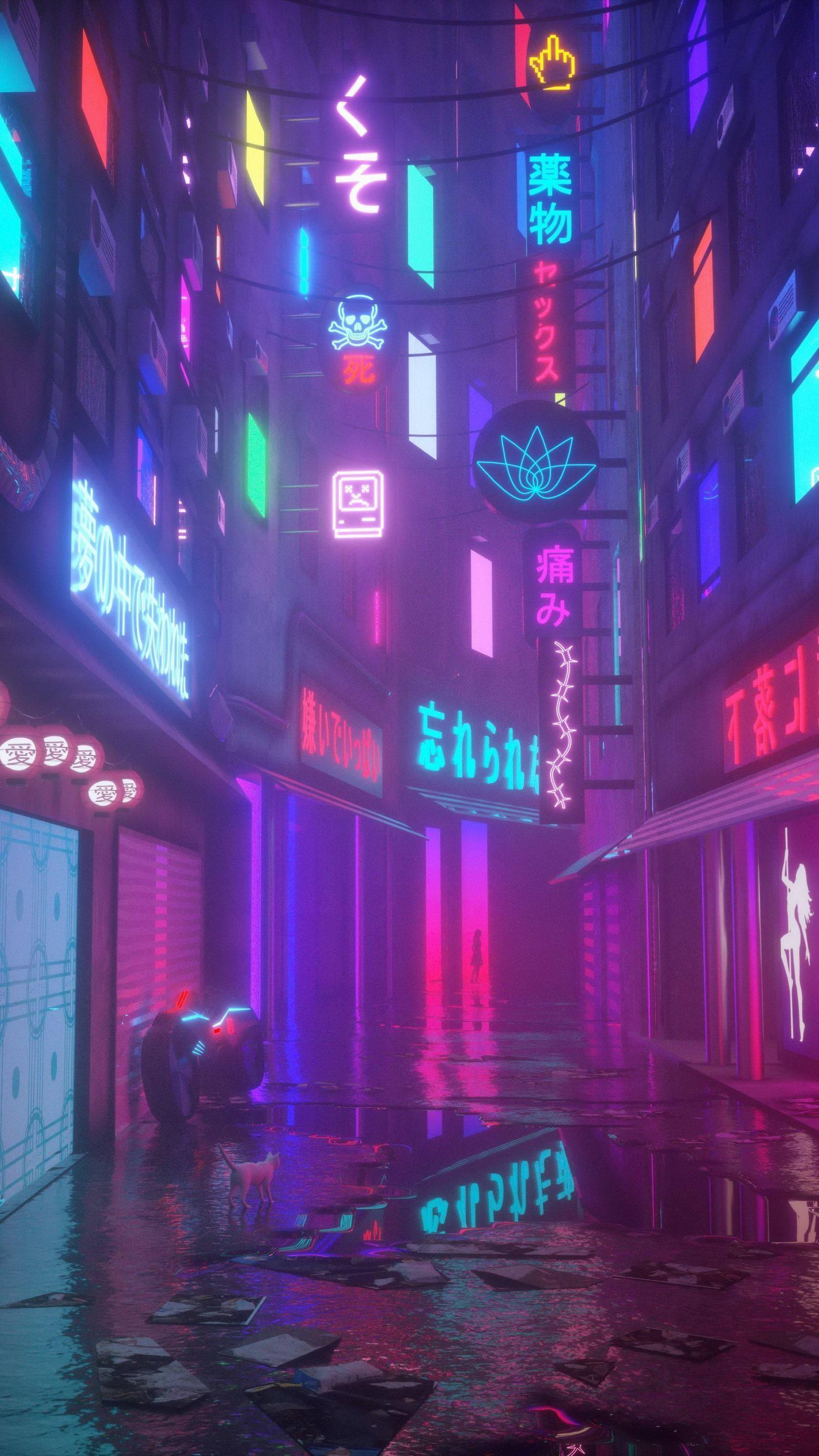 Light Purple Aesthetic Neon Signages — 1688x3000 wallpaper