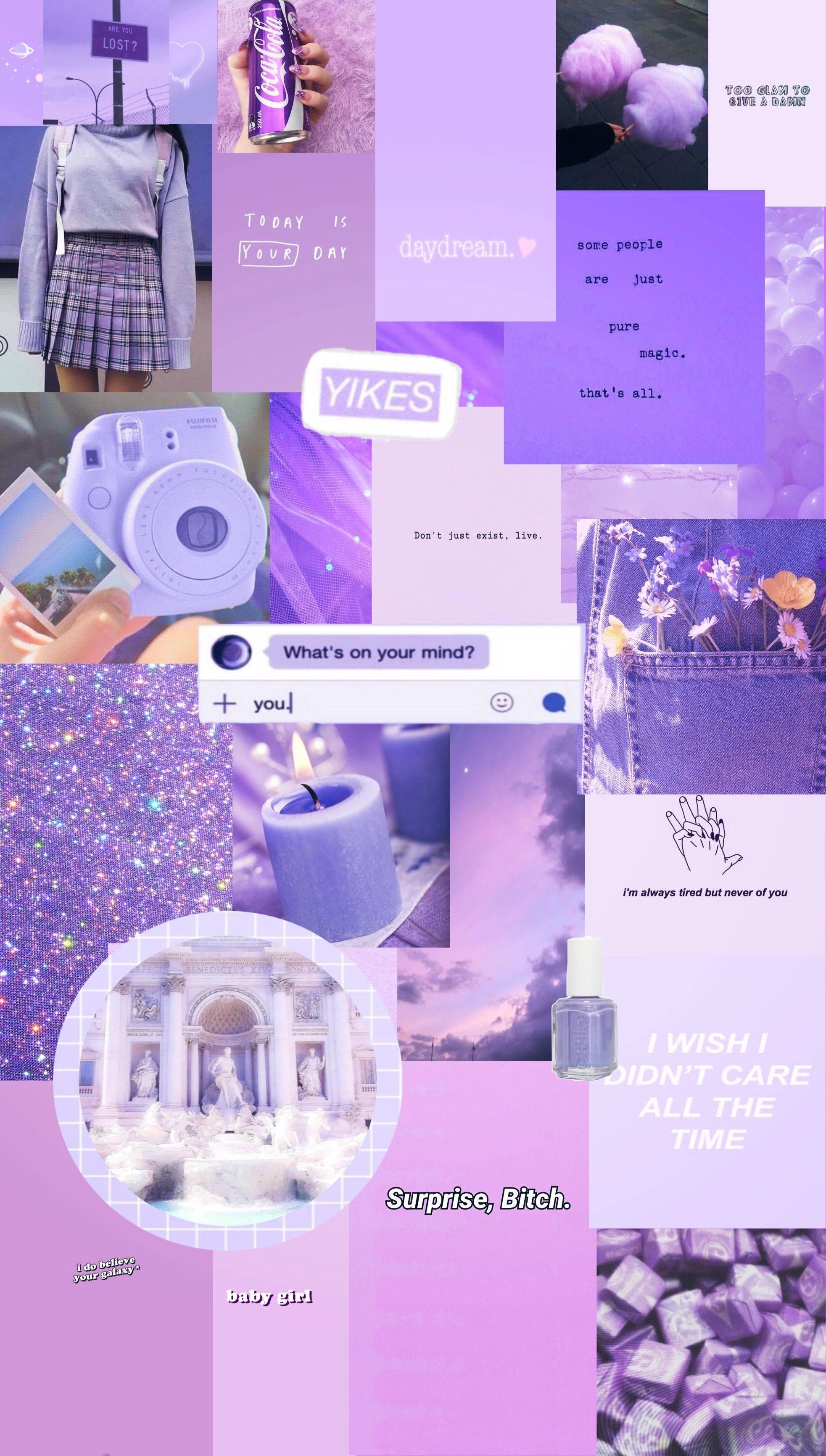 Light Purple Aesthetic Scrapbook Style — 1965x3463 wallpaper