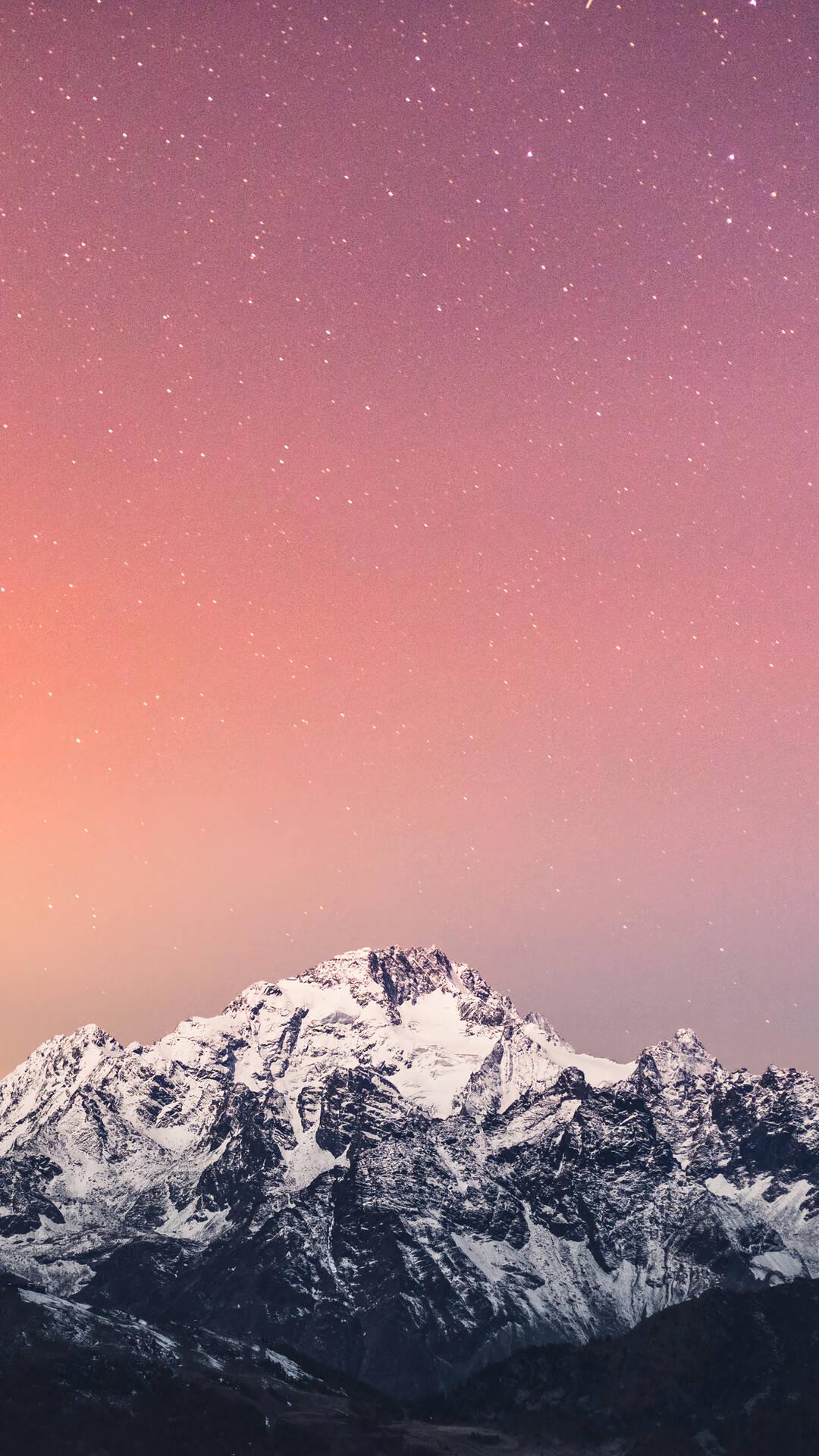 Light Purple Aesthetic Snowy Mountain — 1080x1920 wallpaper