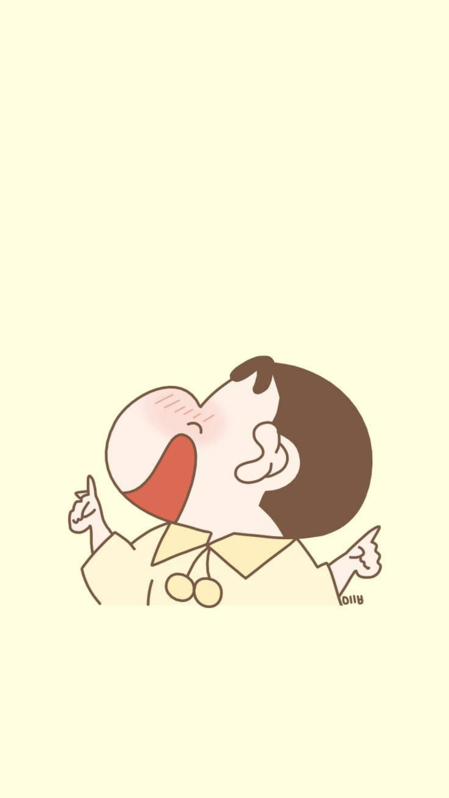 Light Yellow Shinchan Aesthetic — 1440x2560 wallpaper