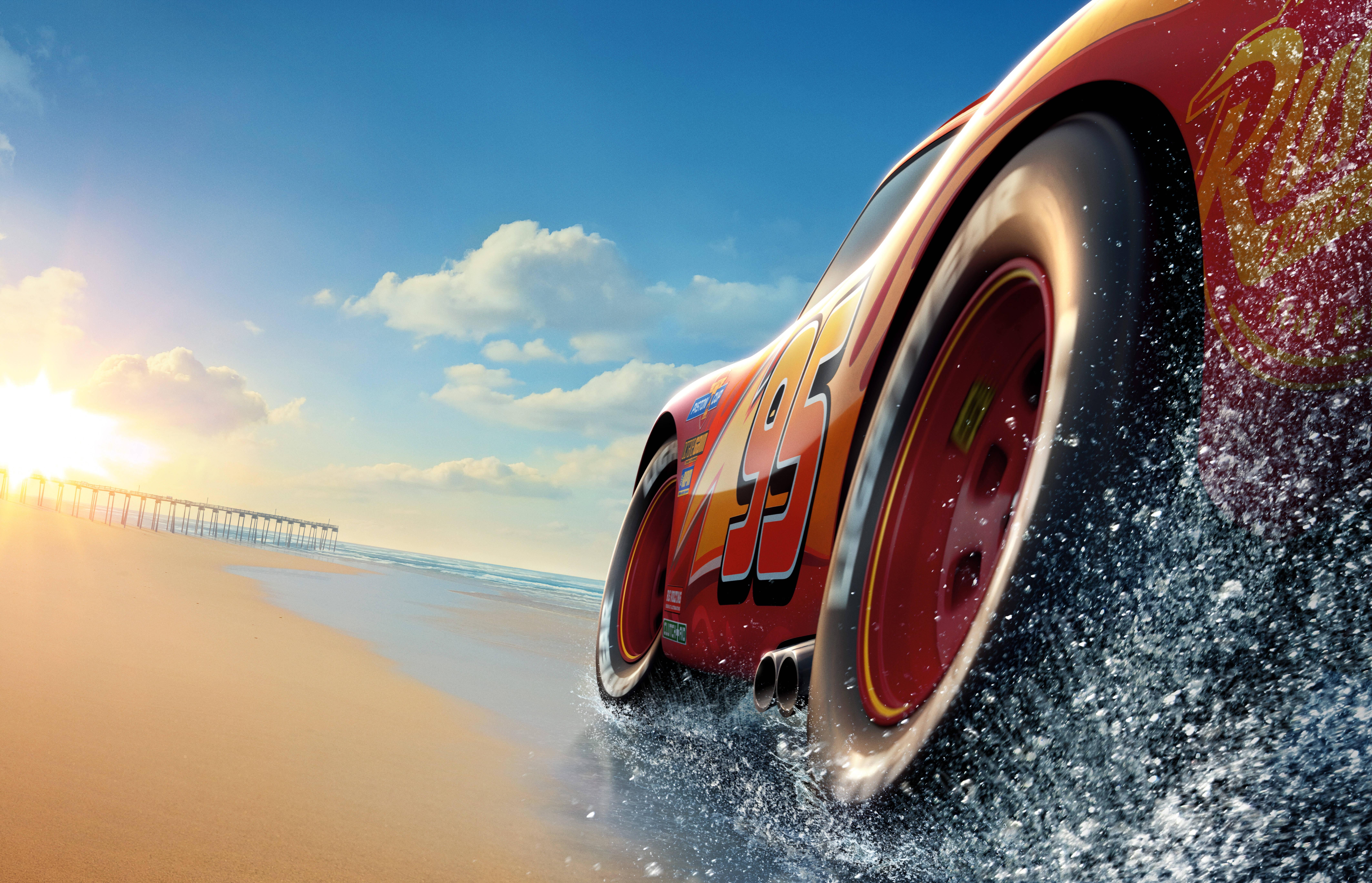 Lightning McQueen Beach — 8504x5475 wallpaper