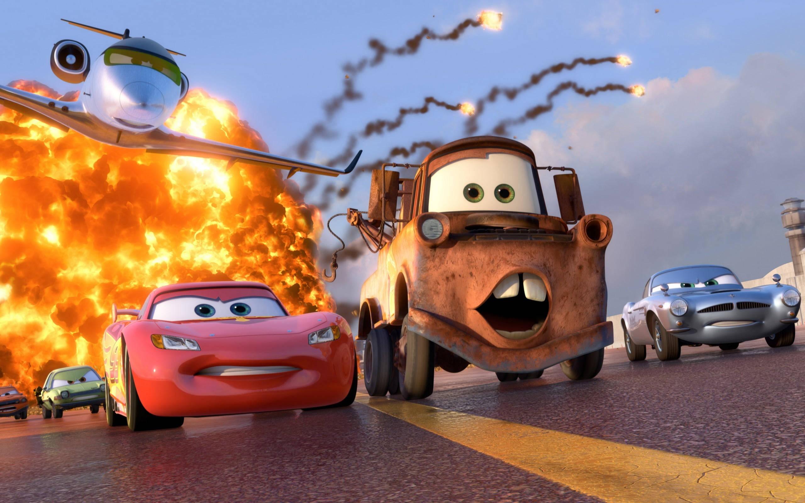 Lightning McQueen Explosion — 2560x1600 wallpaper
