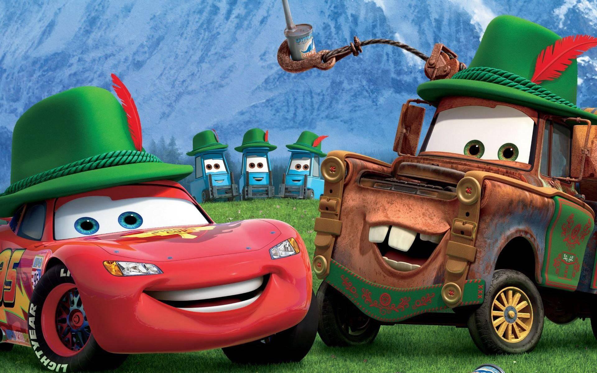 Lightning McQueen Green Hat — 1920x1200 wallpaper