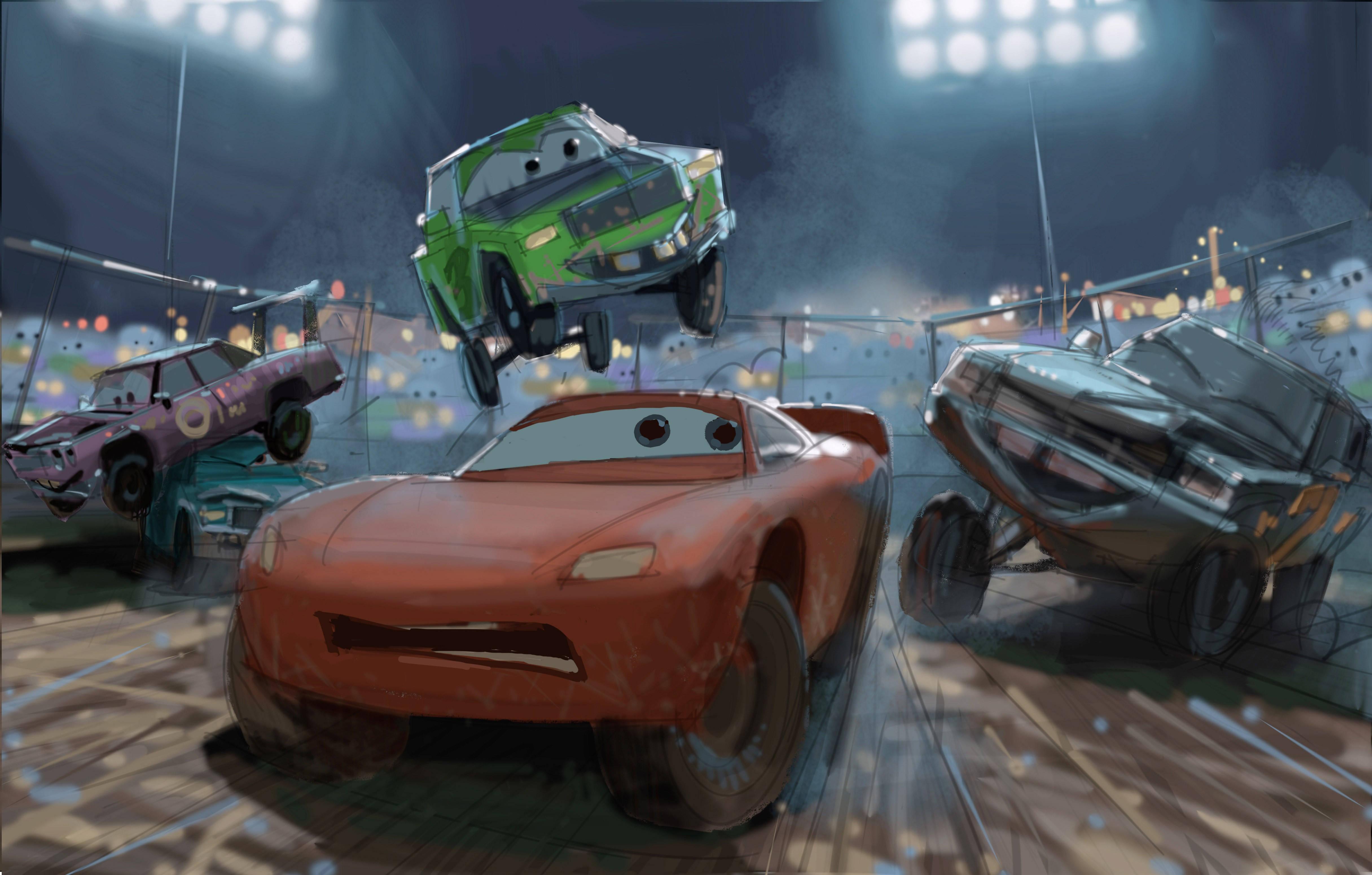 Lightning McQueen Race Track Art — 4863x3102 wallpaper