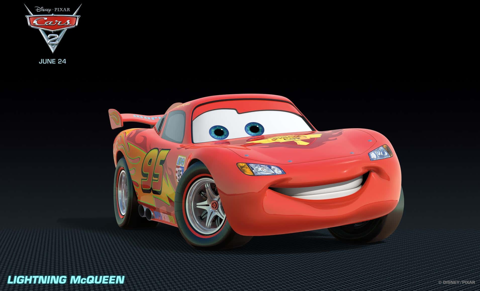 Lightning McQueen Racing Through the Track — 1910x1160 wallpaper