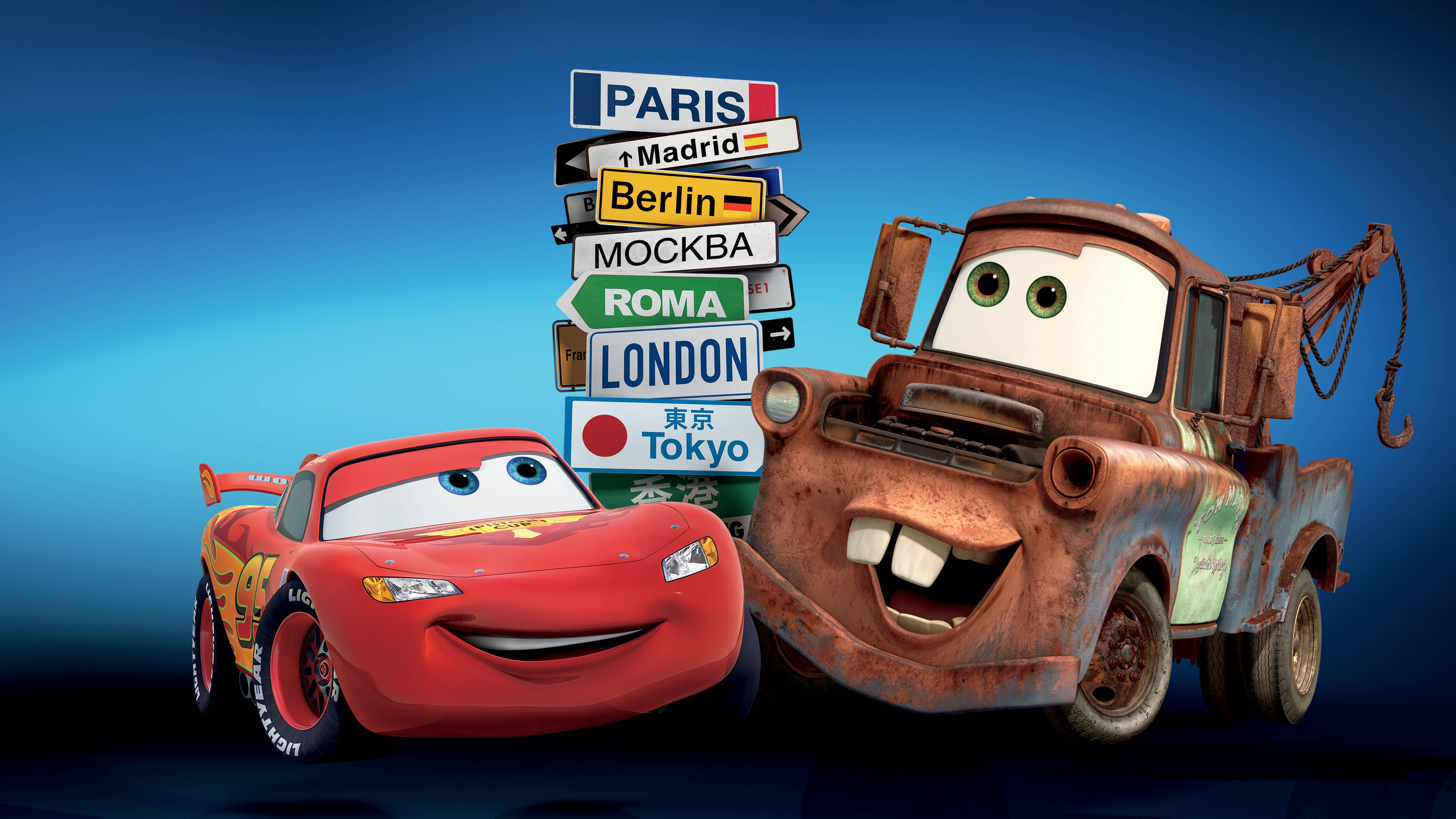 Lightning McQueen Tow Mater Signs — 5116x2878 wallpaper