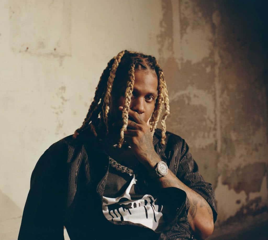 Lil Durk strikes a pose during a photoshoot — 1024x916 wallpaper