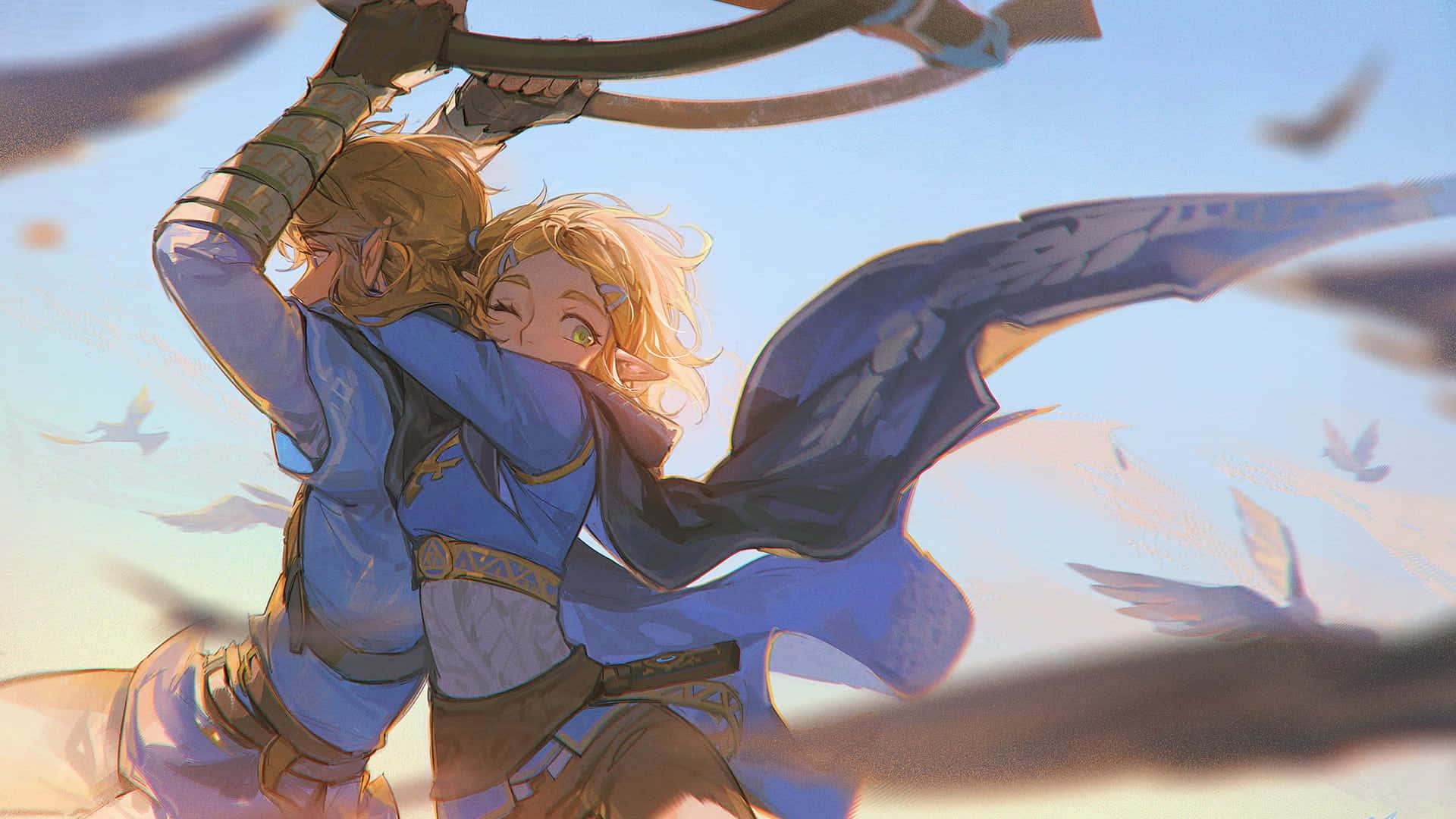 Link battles an Octorok in the Legend of Zelda — 1920x1080 wallpaper