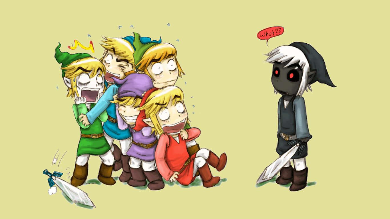 Link enveloped in the aura of a powerful sword – The Master Sword — 1366x768 wallpaper