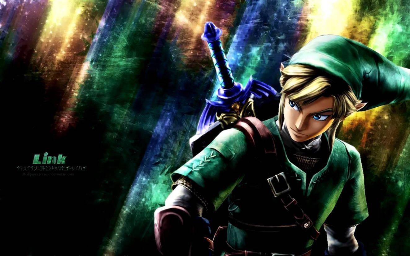 Link takes up the Master Sword in the Legend of Zelda — 1324x828 wallpaper