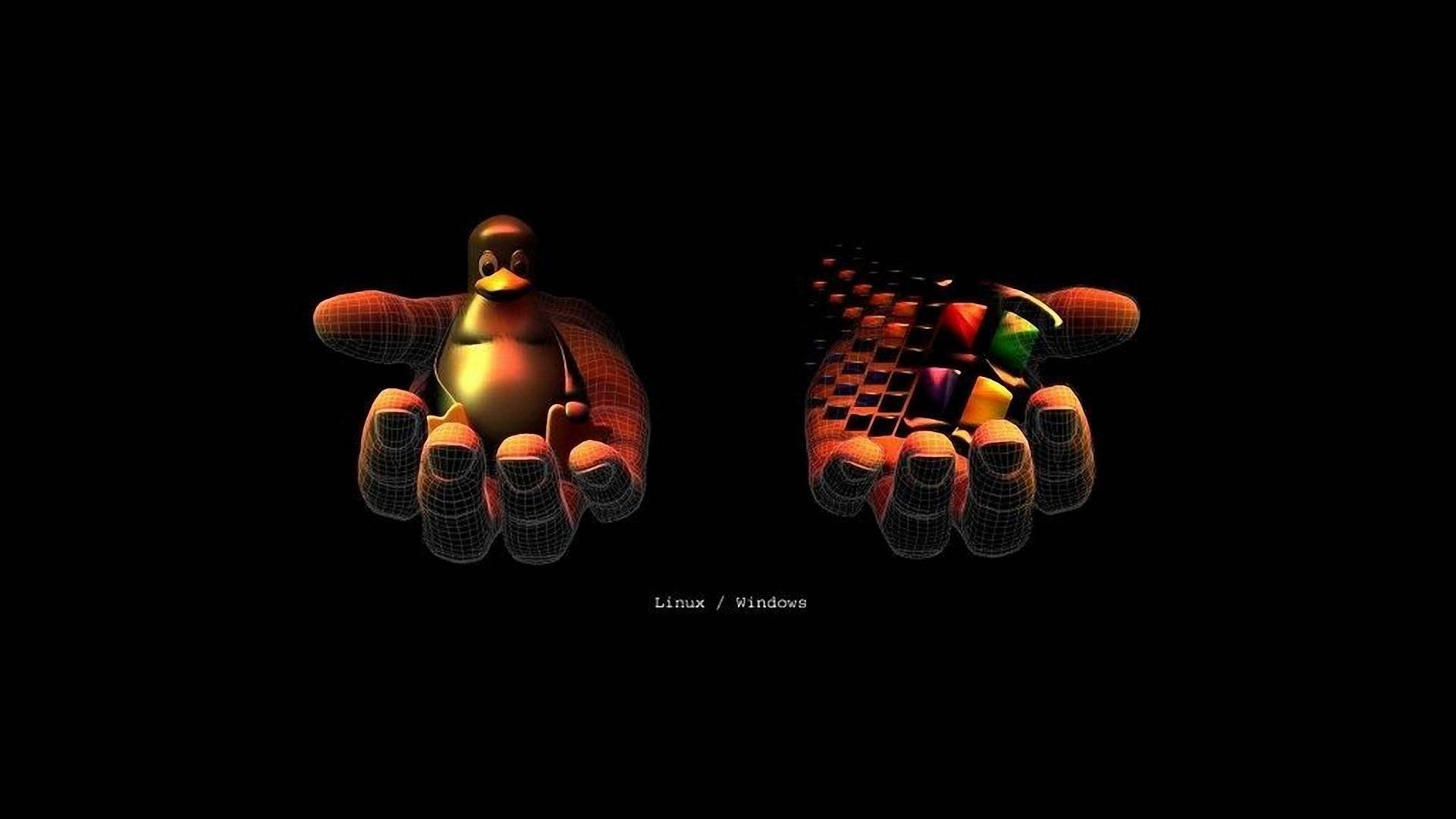 Linux Vs. Windows — 1920x1080 wallpaper