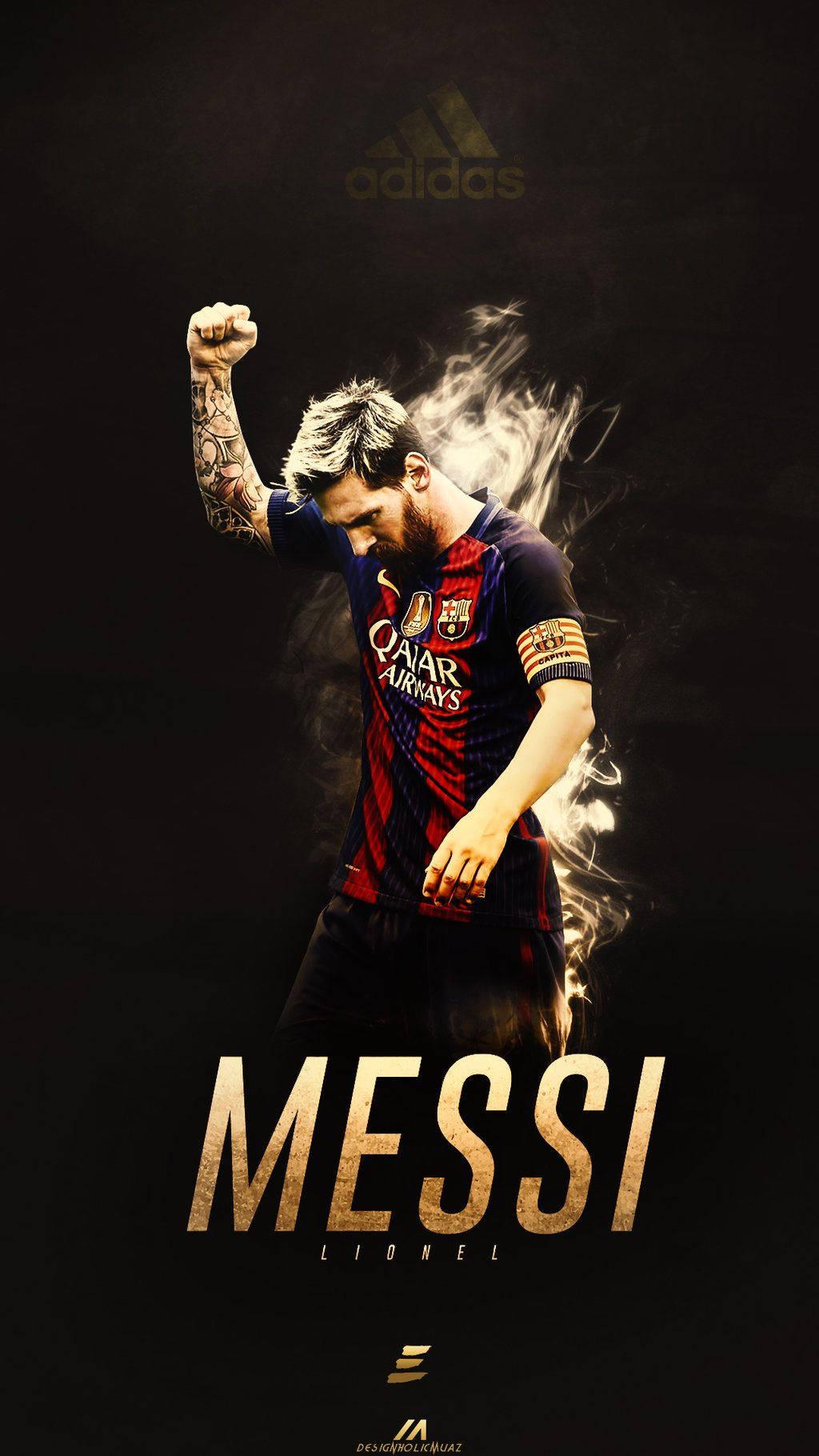 Lionel Messi celebrates after scoring. — 1024x1820 wallpaper