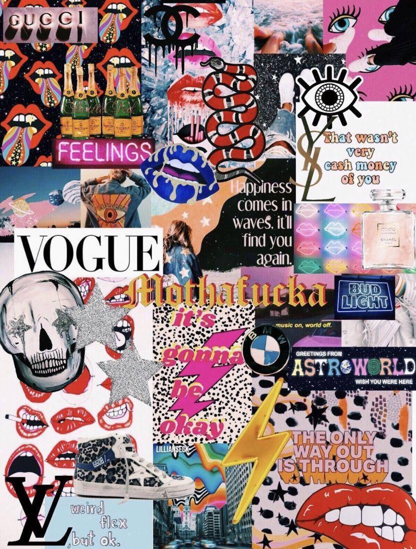 Lips Aesthetic Collage — 828x1094 wallpaper