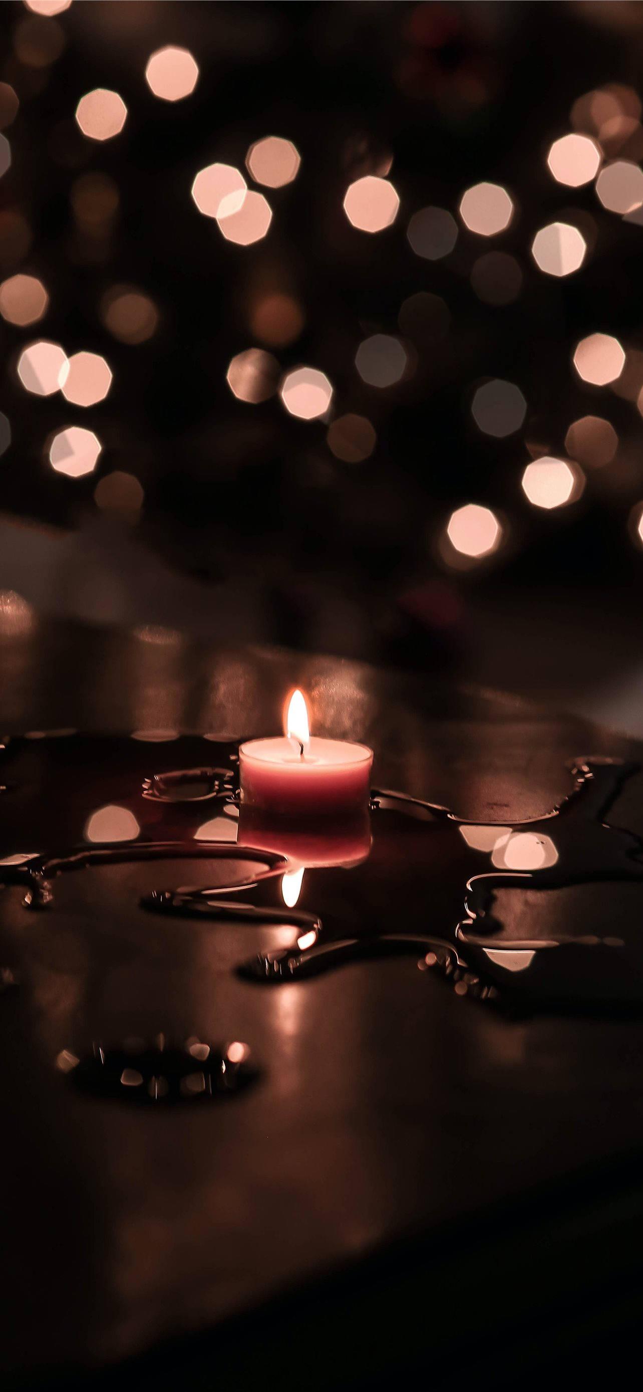 Lit Candle iPhone Dark — 1284x2778 wallpaper