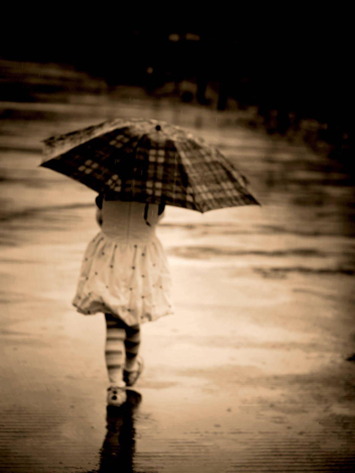 Little Girl Umbrella Alone — 1200x1600 wallpaper