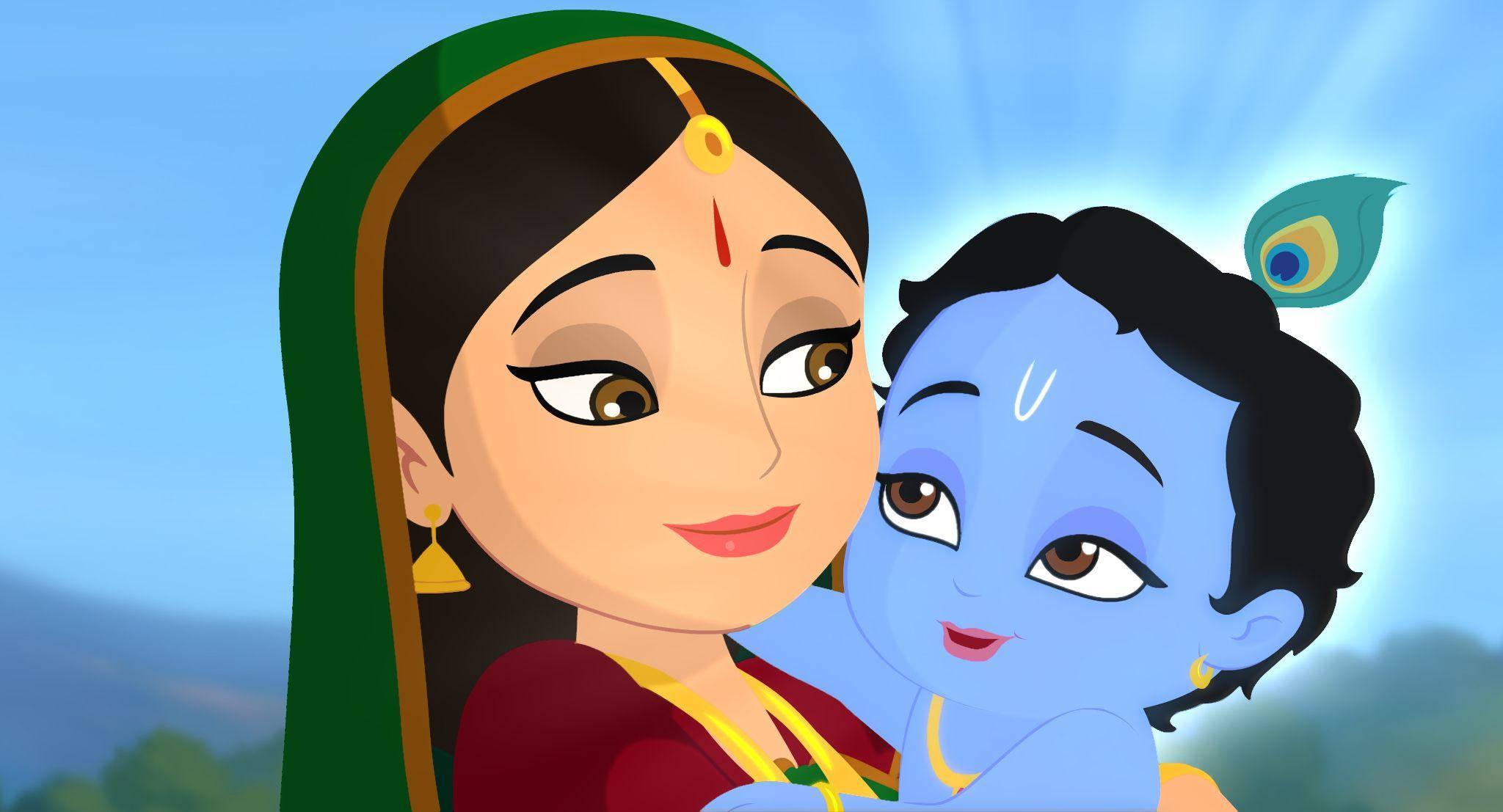 Little Krishna And Yasoda — 2048x1107 wallpaper