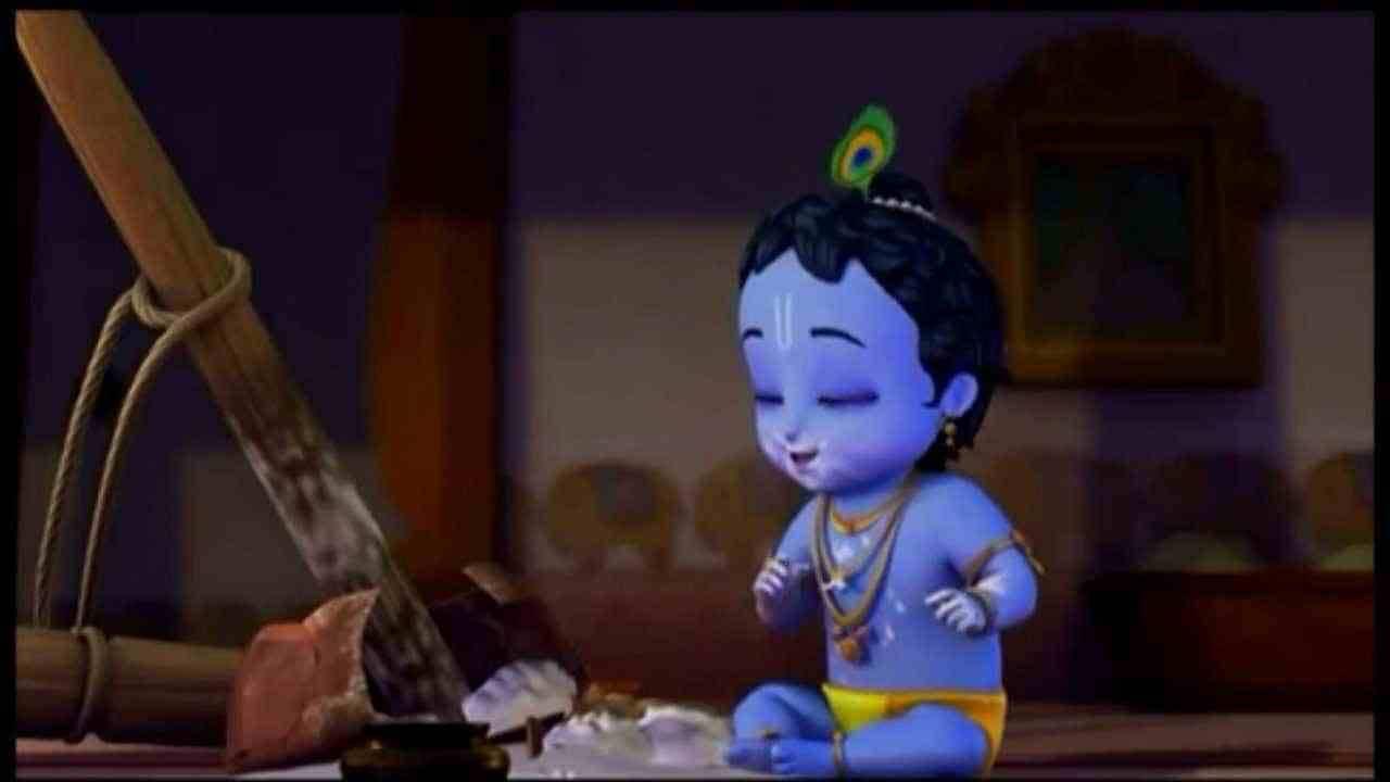 Little Krishna With Milk Jar — 1280x720 wallpaper