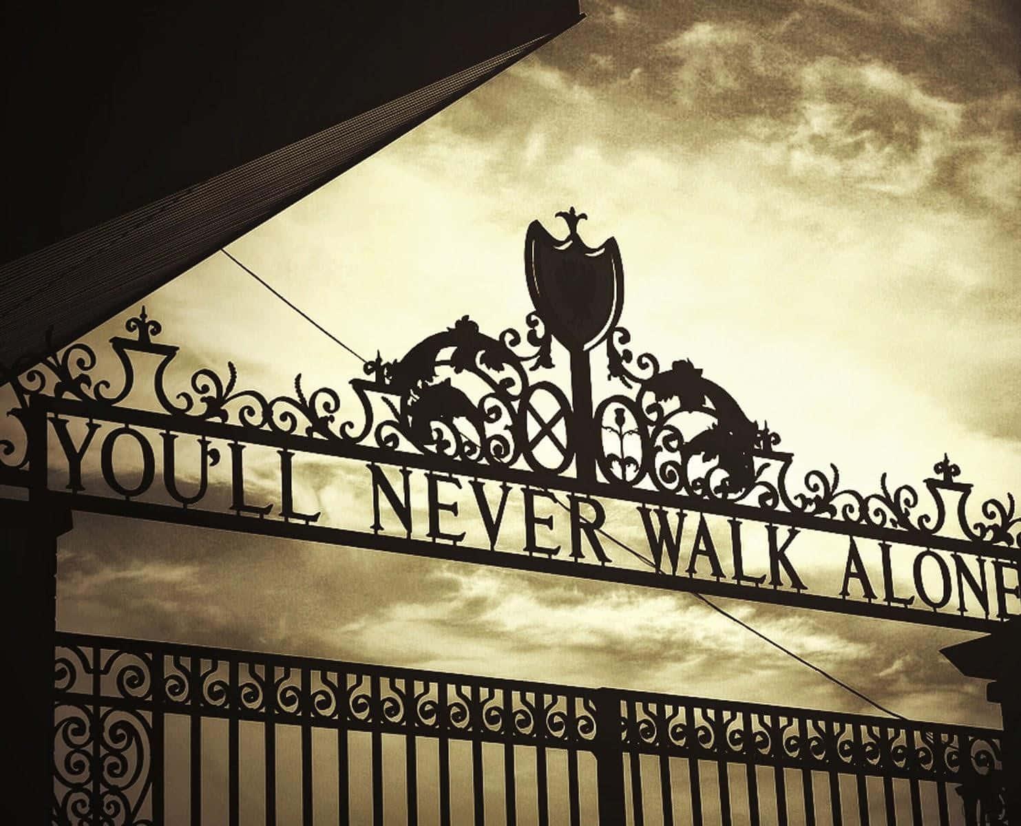 liverpool's gate with the words'you'll never walk alone' — 1483x1200 wallpaper