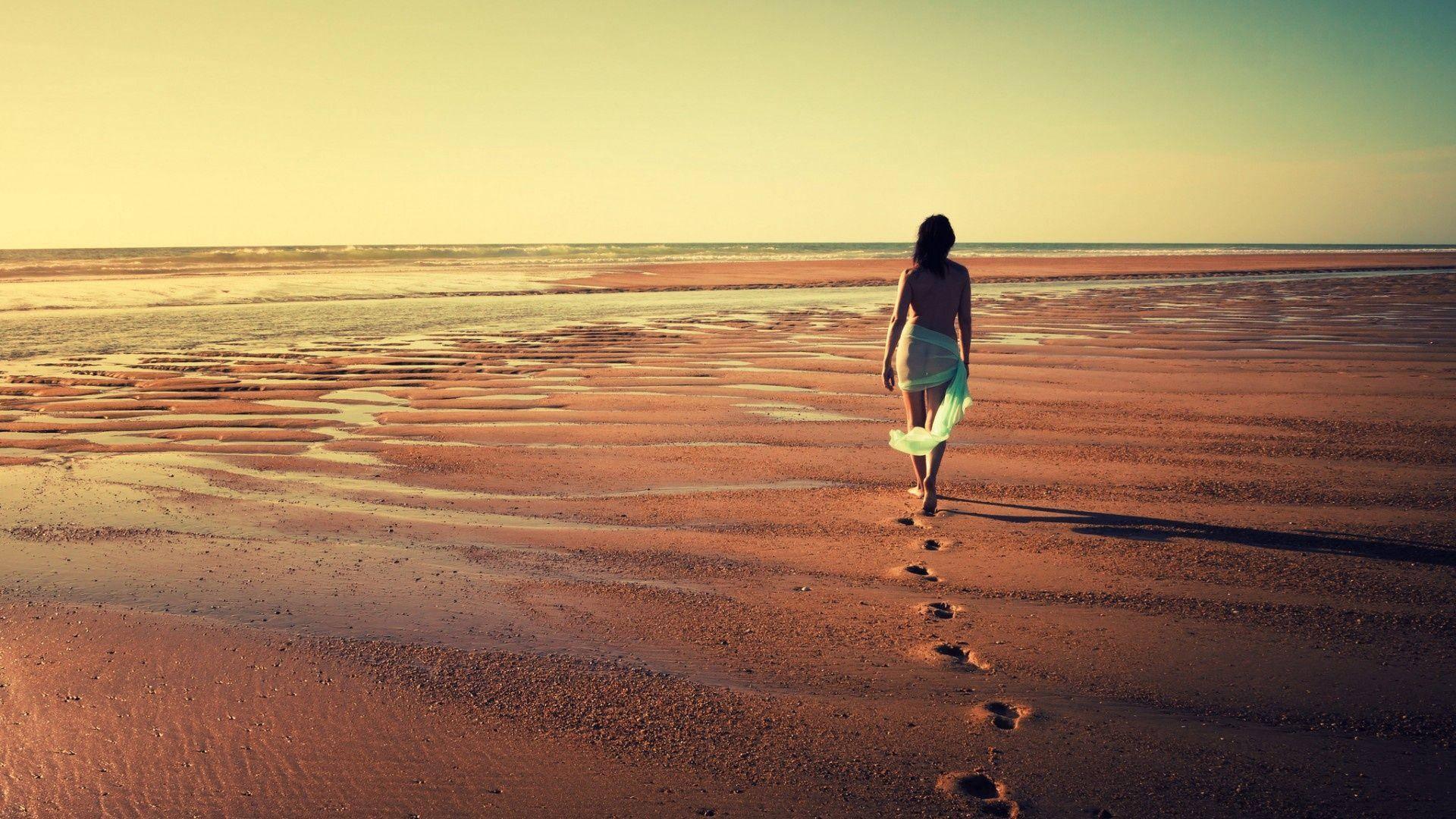 Lone Girl Embracing Solitude in the Vast Wilderness — 1920x1080 wallpaper