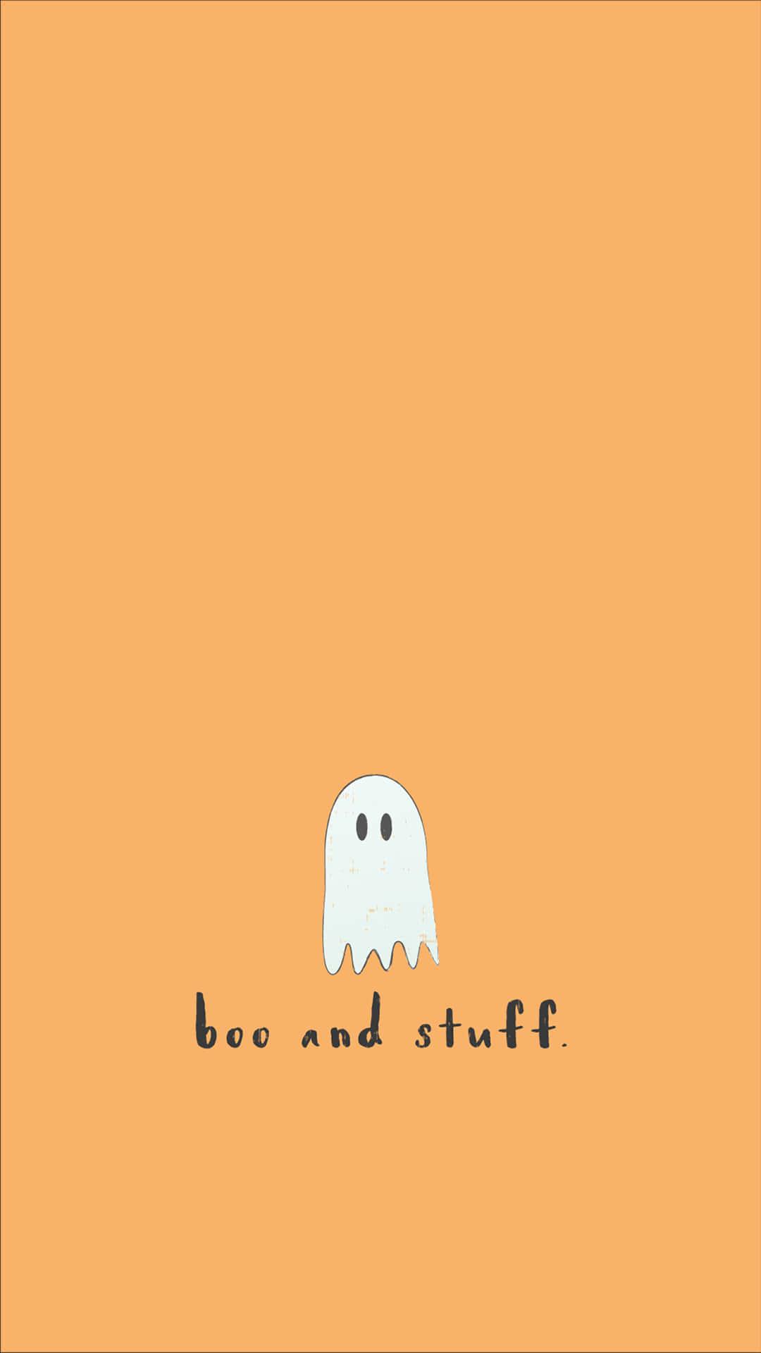 Look who's here! A cute ghost is ready to give you a spooky surprise this Halloween. — 1080x1920 wallpaper