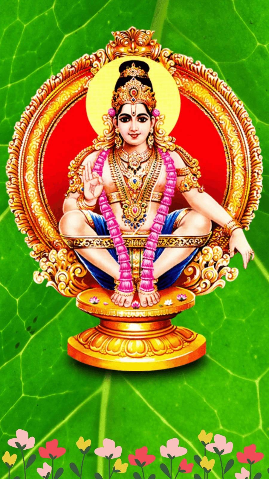 Lord Ayyappa On Leaf — 900x1600 wallpaper