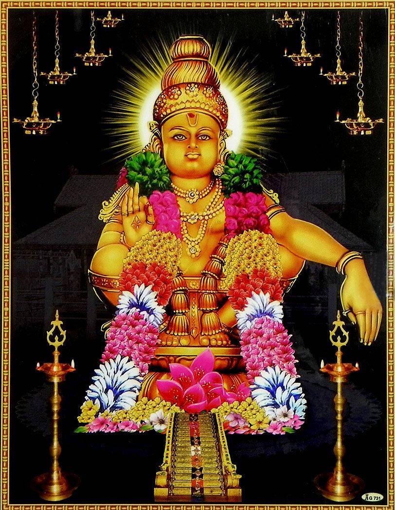 Lord Ayyappa With Several Candles — 812x1050 wallpaper