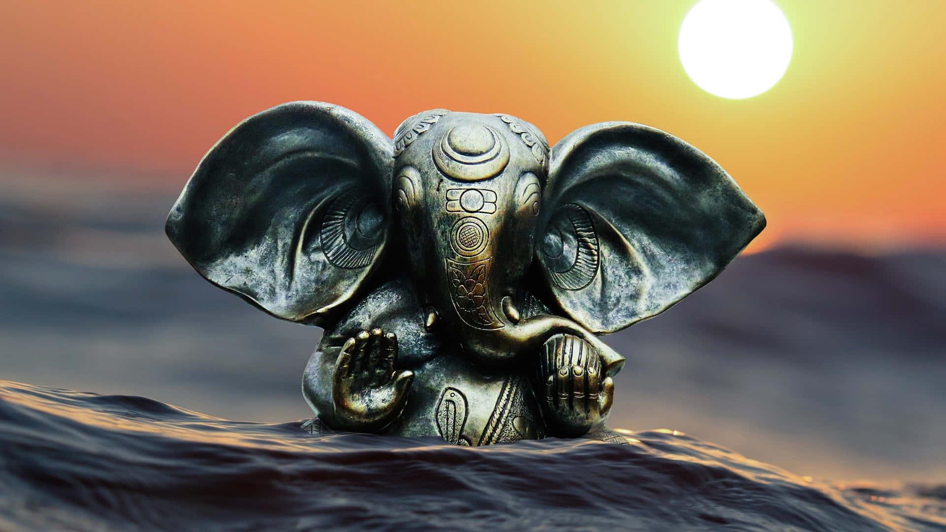 Lord Ganesha blessing us with knowledge, prosperity, and beautiful beginnings — 1920x1080 wallpaper
