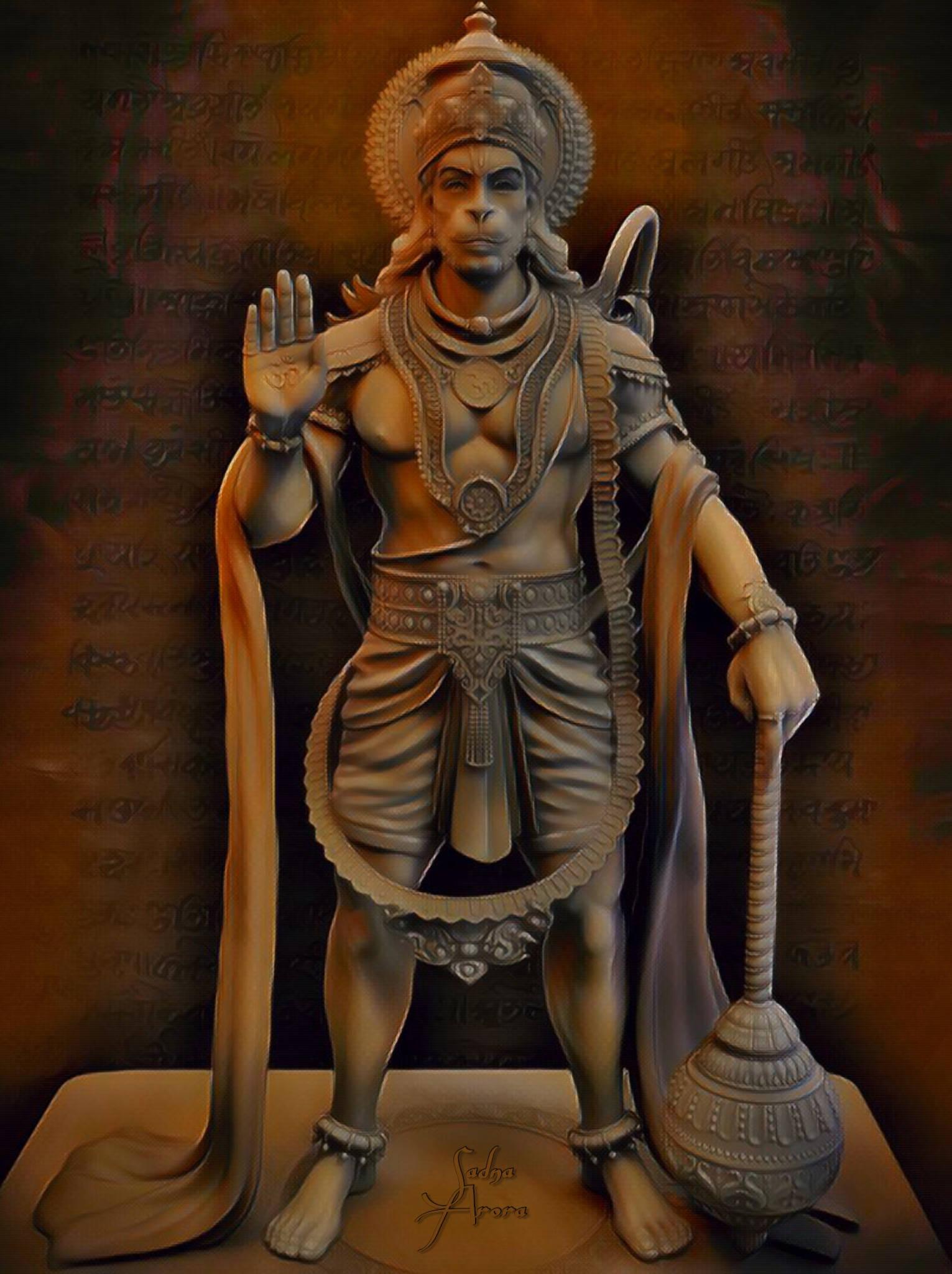Lord Hanuman 3D Clay Sculpture — 1531x2048 wallpaper