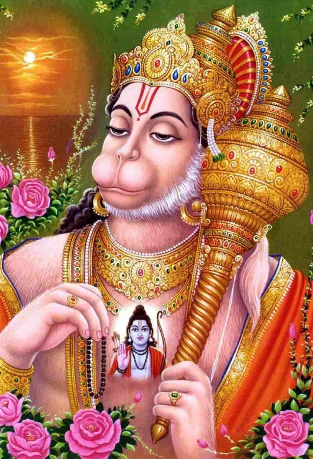 Lord Hanuman 3D Gold Gada — 1081x1581 wallpaper
