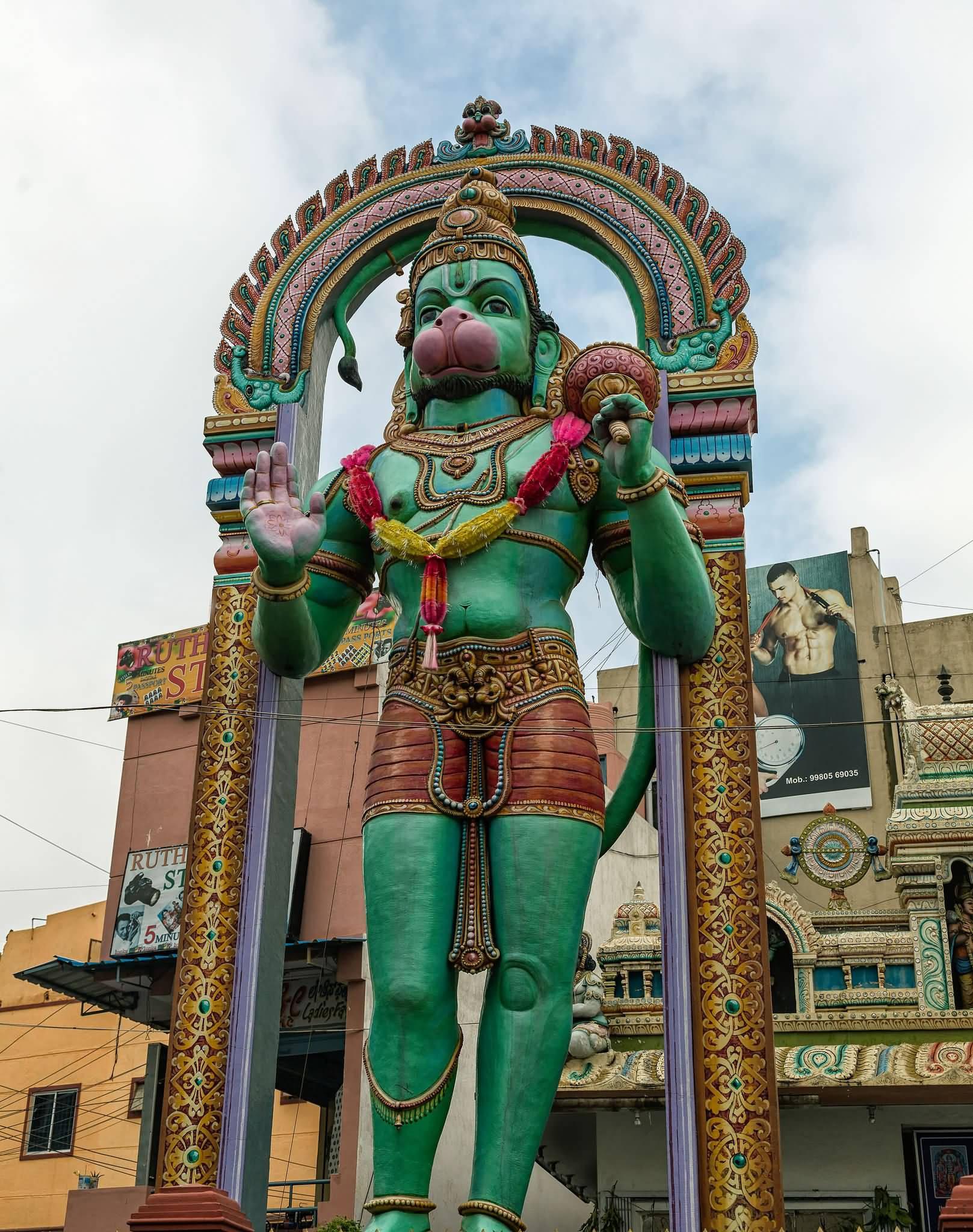 Lord Hanuman 3D Green Statue — 1617x2048 wallpaper