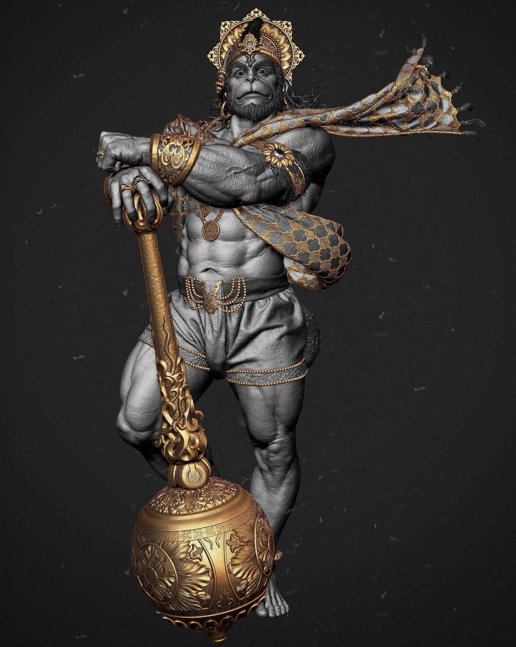 Lord Hanuman 3D Scarf — 1752x2197 wallpaper