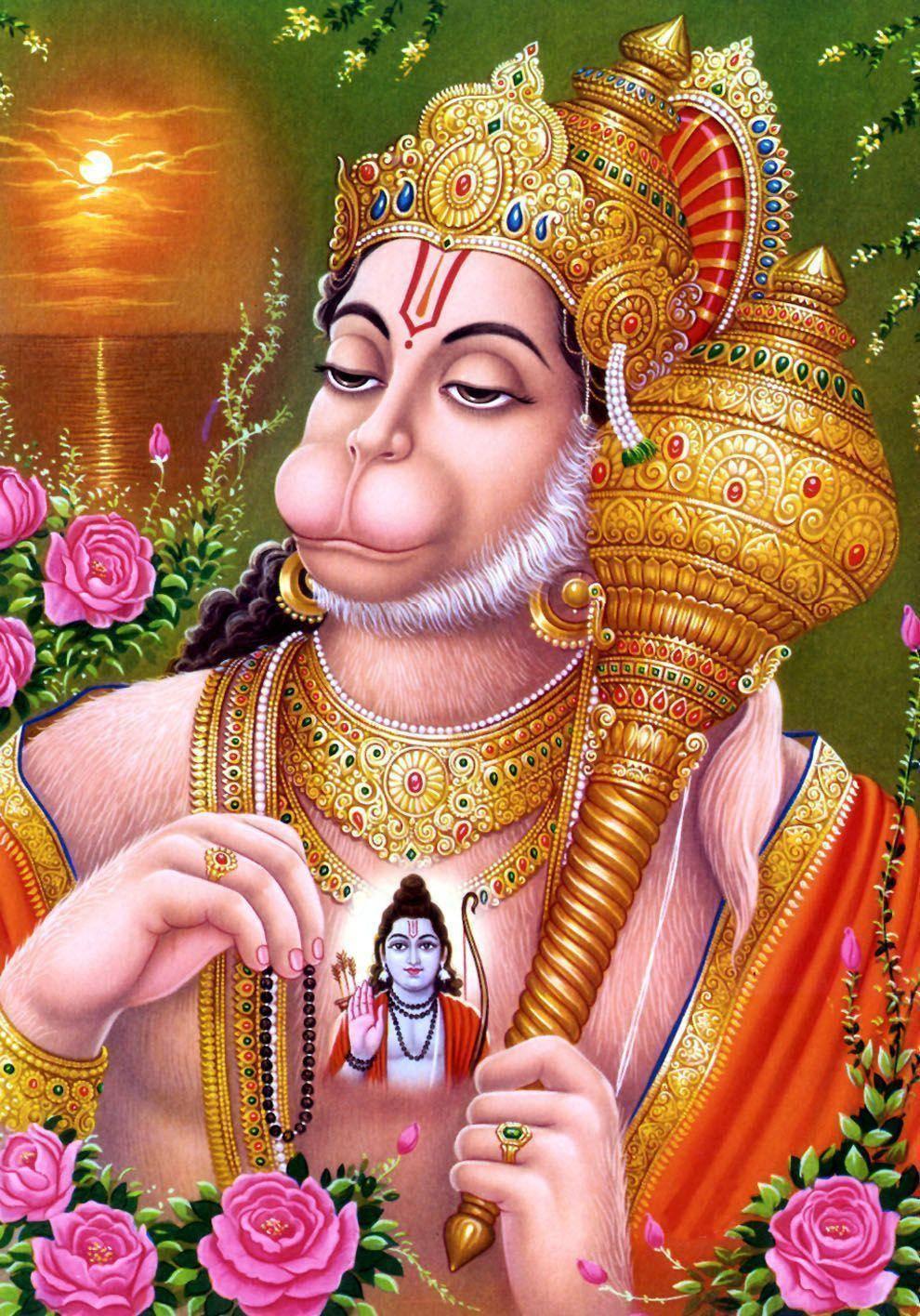 Lord Hanuman With Rama On Chest HD