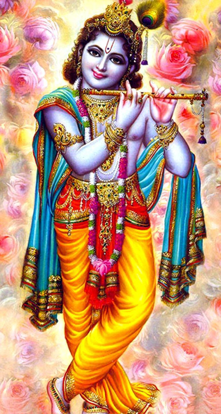Lord Krishna With Flowers