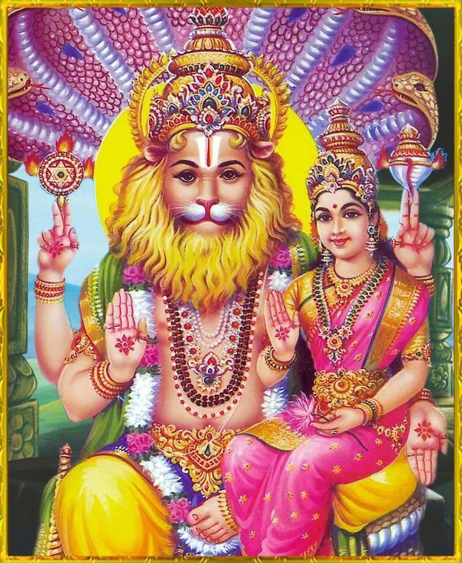 Lord Narasimha And Lakshmi — 900x1096 wallpaper