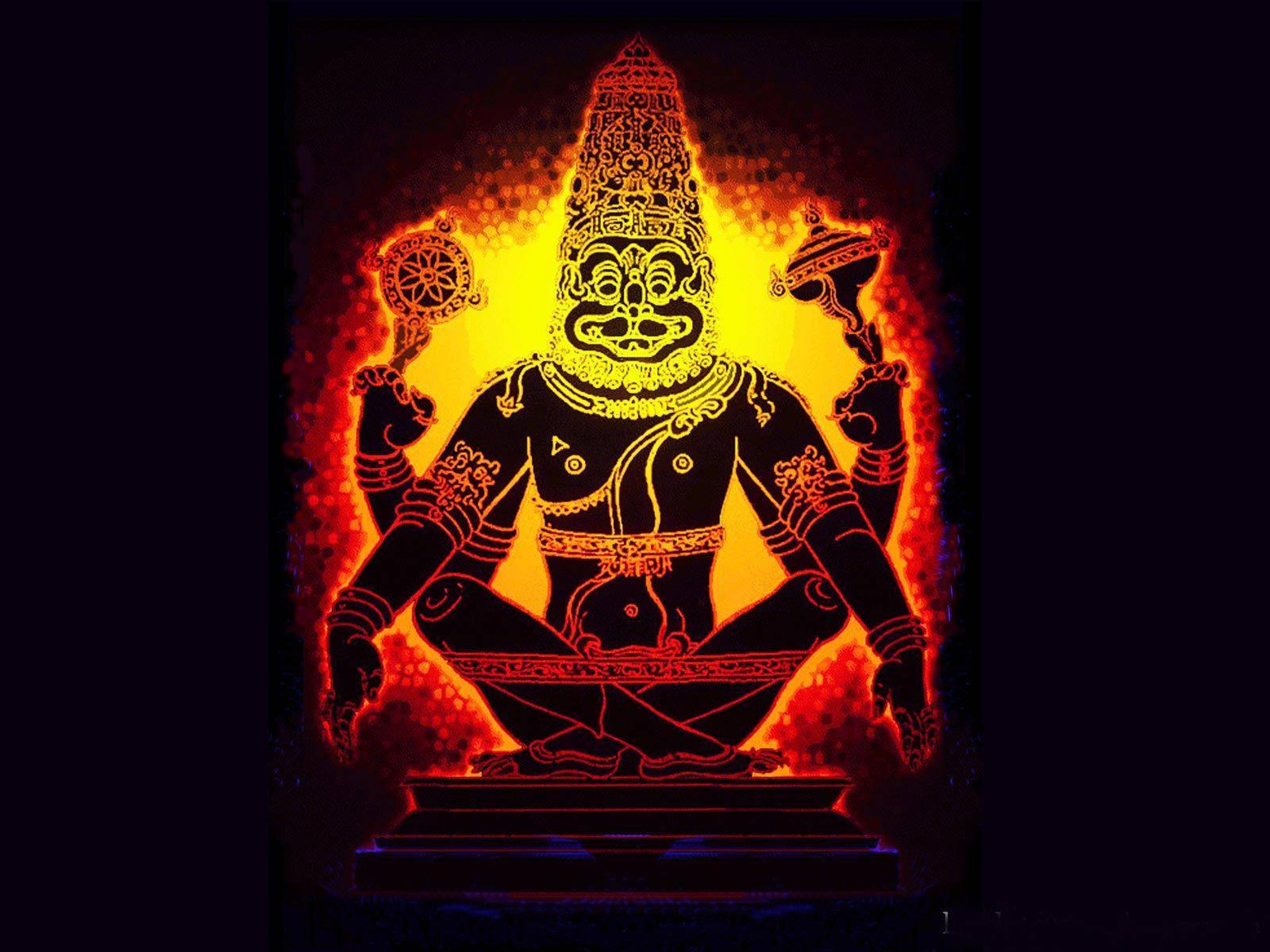 Lord Narasimha Golden Symbol — 1600x1200 wallpaper